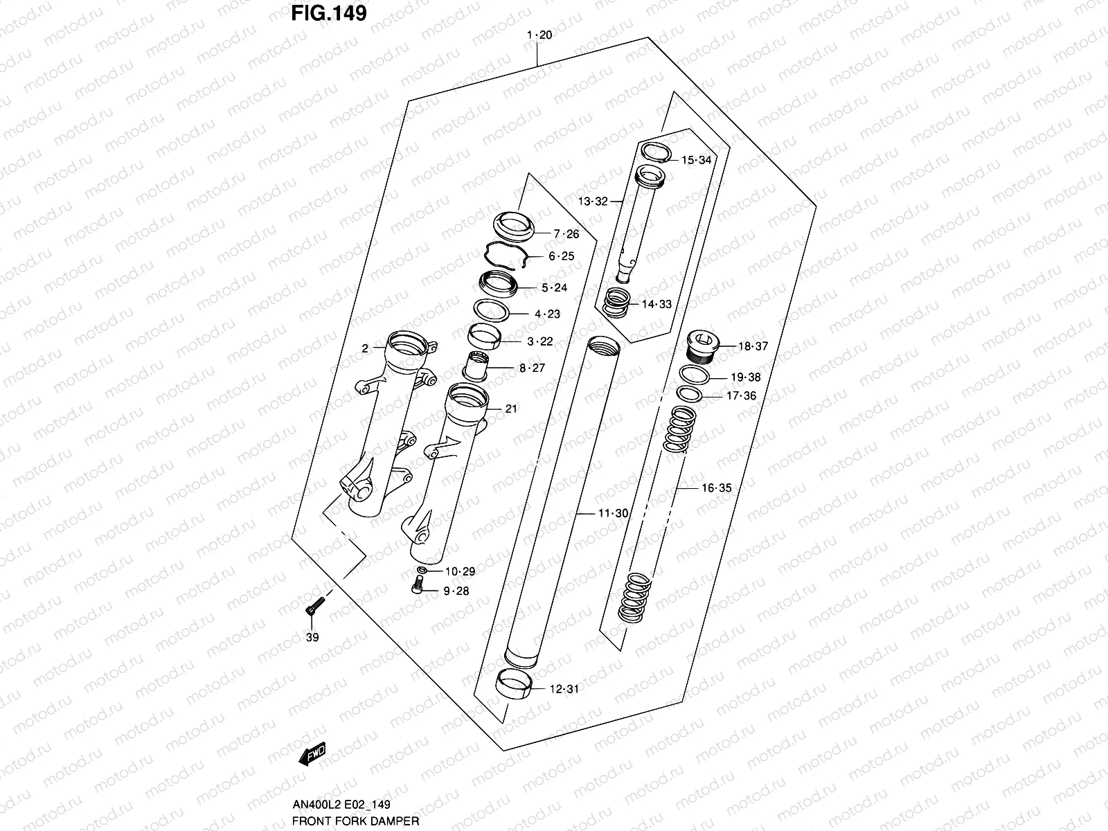 149 - FRONT FORK DAMPER (AN400AL2 E24)
