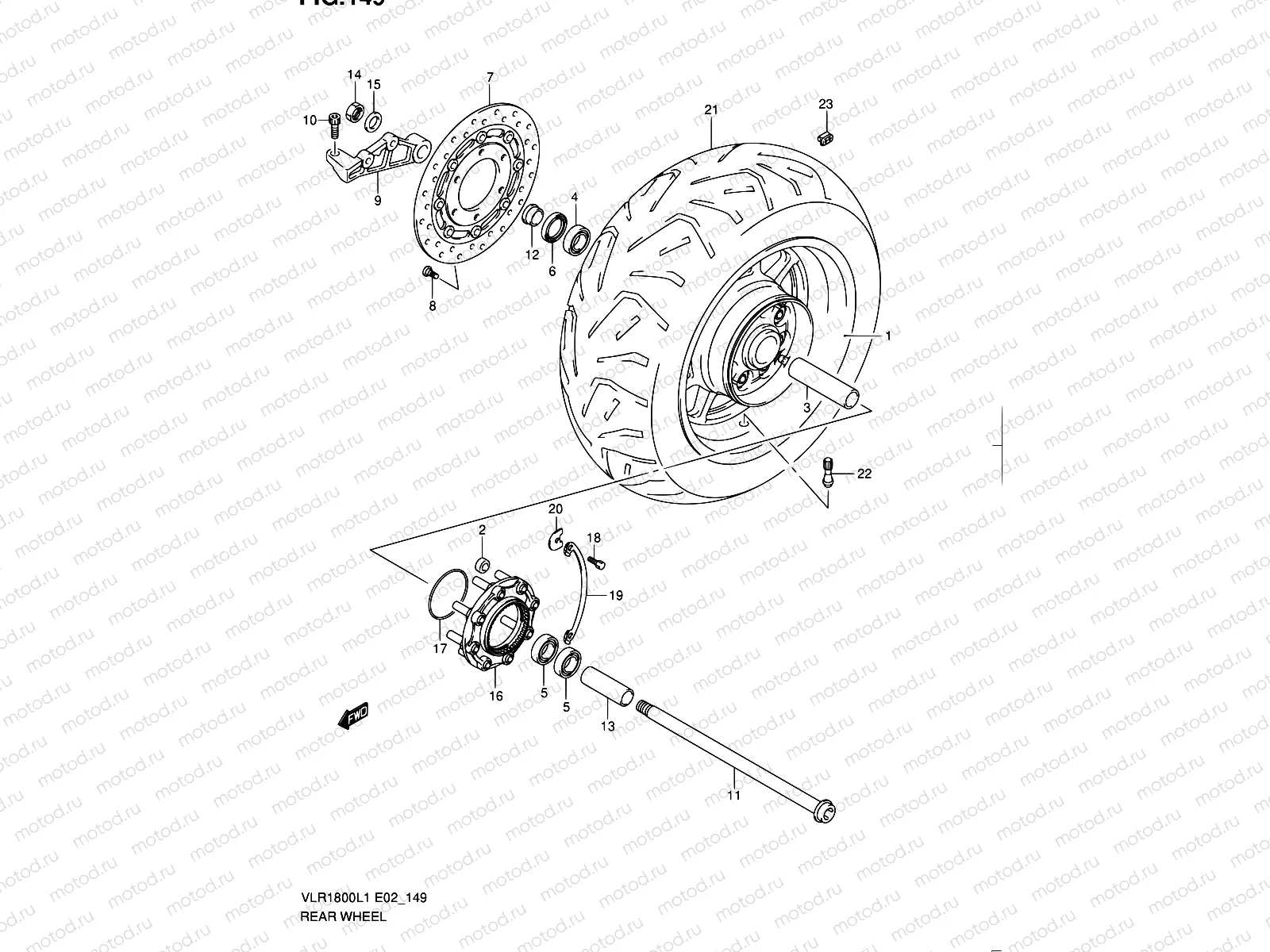 149 - REAR WHEEL (VLR1800TL1 E02)