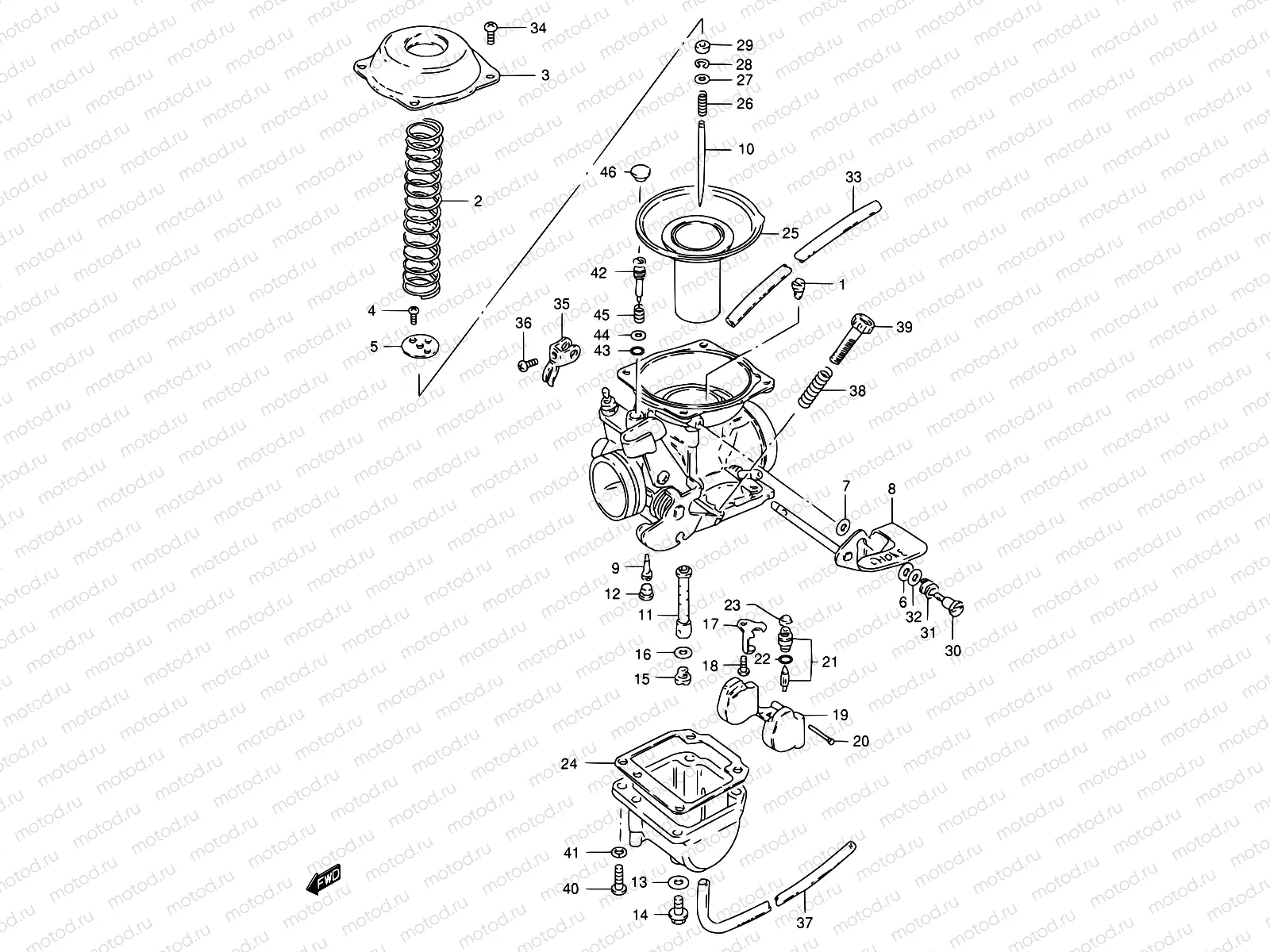 14A - CARBURETOR (GS125ESK/ESL E24, MODEL M/R)