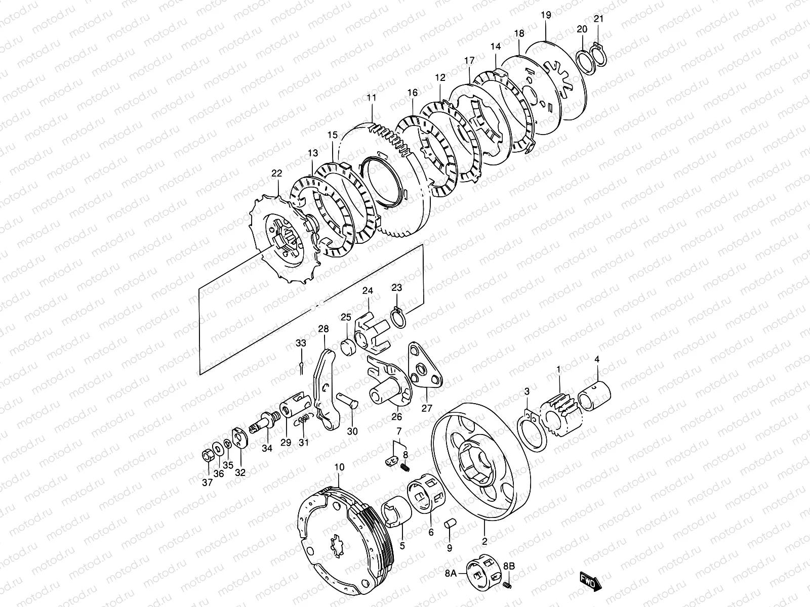 14A - CLUTCH (MODEL S/V/X/Y)