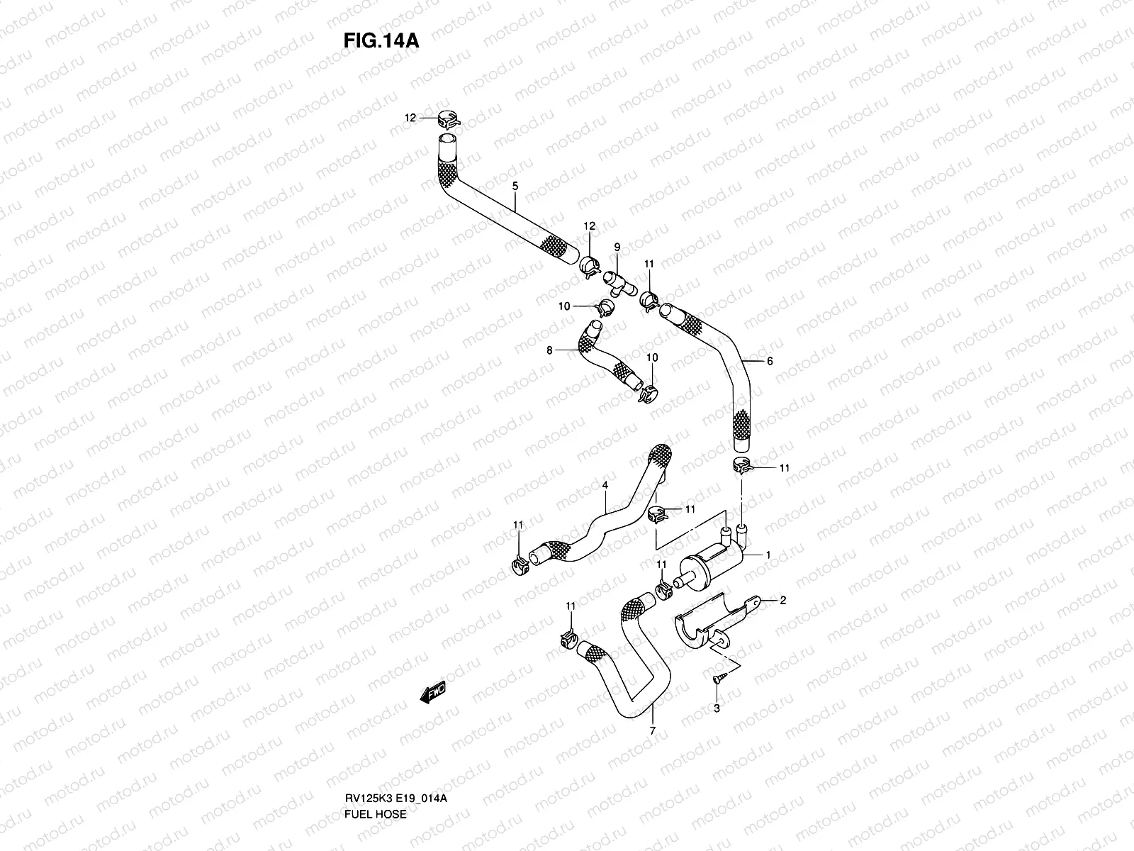 14A - FUEL HOSE (MODEL K7)