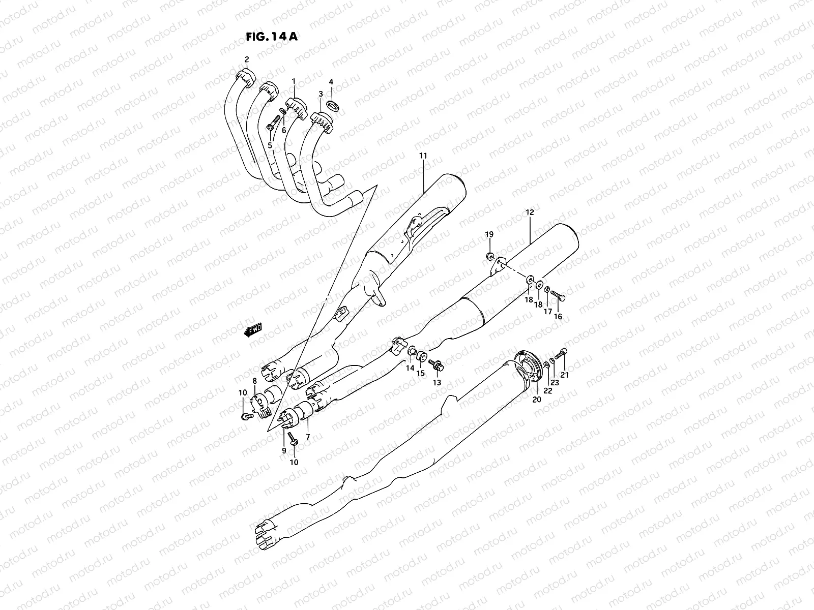 14A - MUFFLER (MODEL K/L/M/N/P/R)