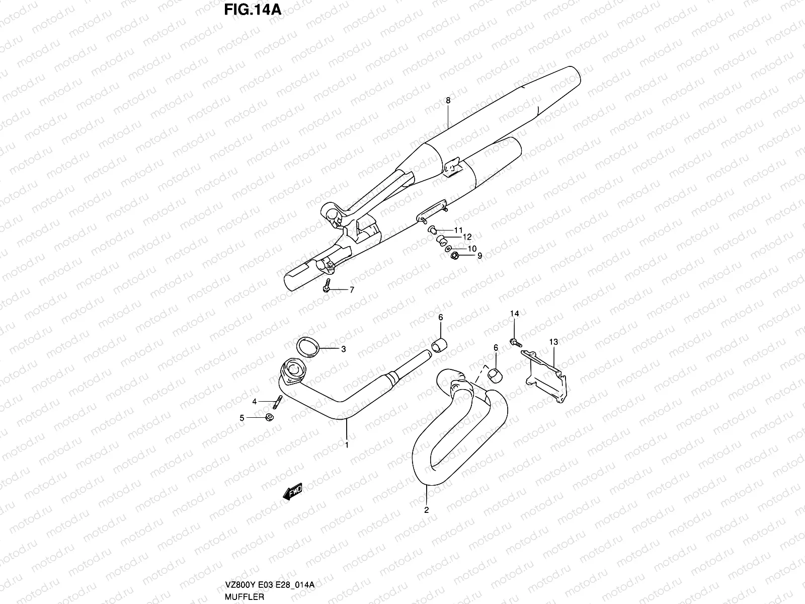 14A - MUFFLER (MODEL X/Y/K1/K2/K3)