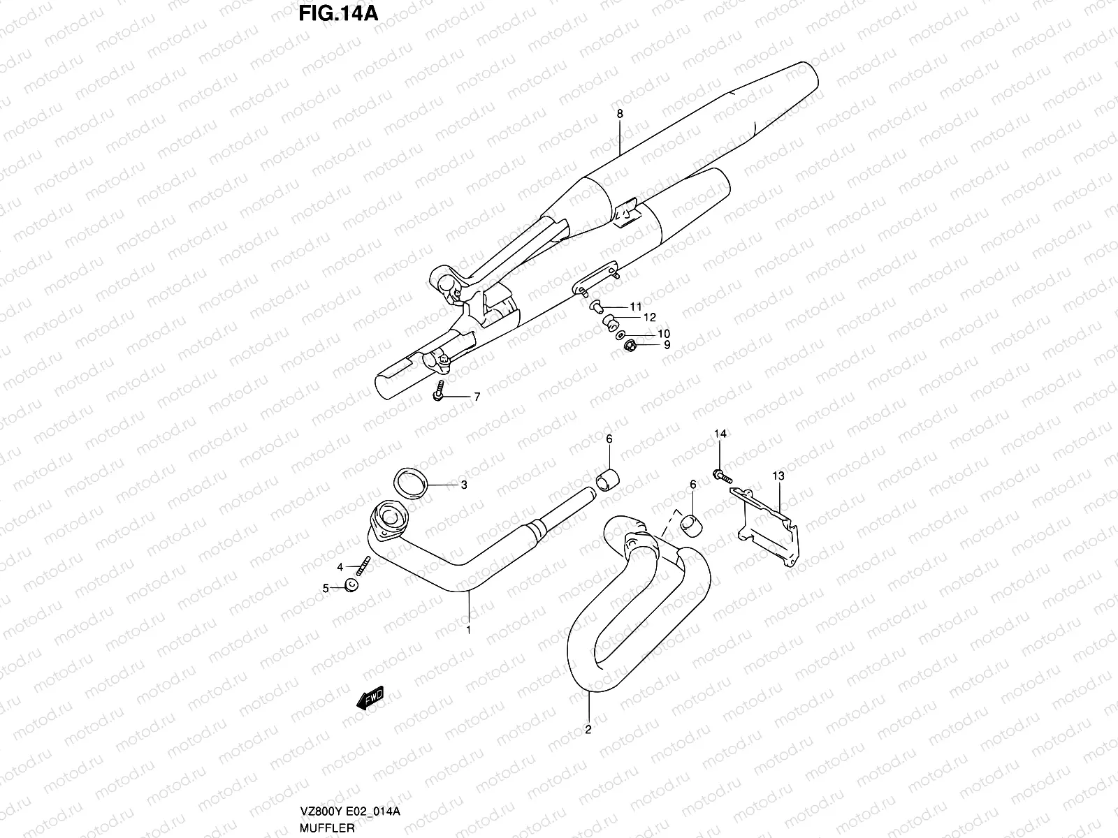 14A - MUFFLER (MODEL X/Y/K1/K2/K3)