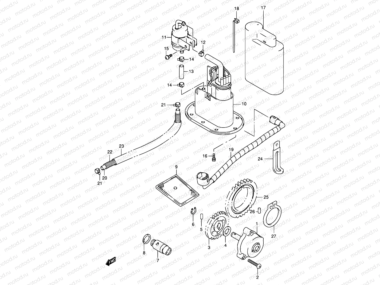 14A - OIL PUMP/FUEL PUMP (MODEL X/Y/K1/K2)