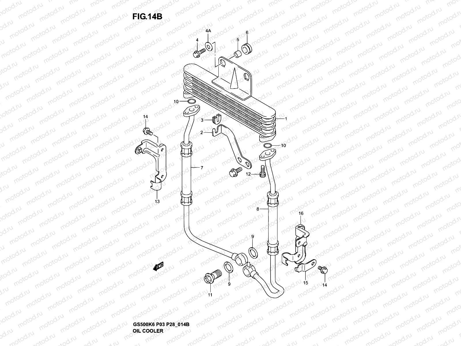 14B - OIL COOLER (GS500F)