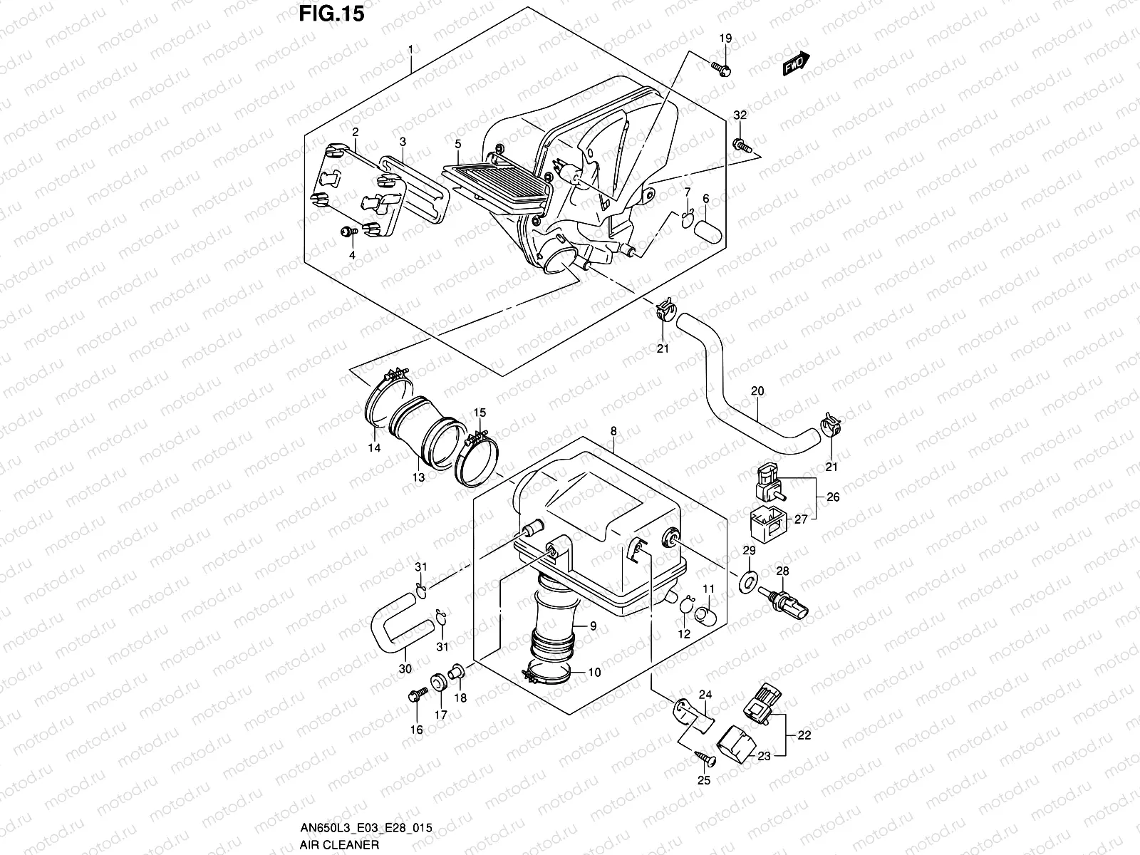 15 - AIR CLEANER (AN650L3 E03)
