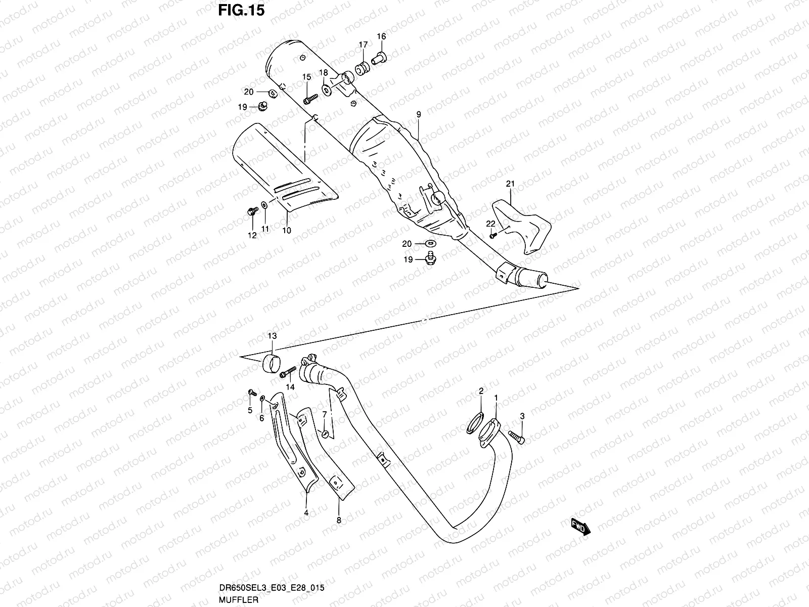 15 - MUFFLER (DR650SEL3 E03)