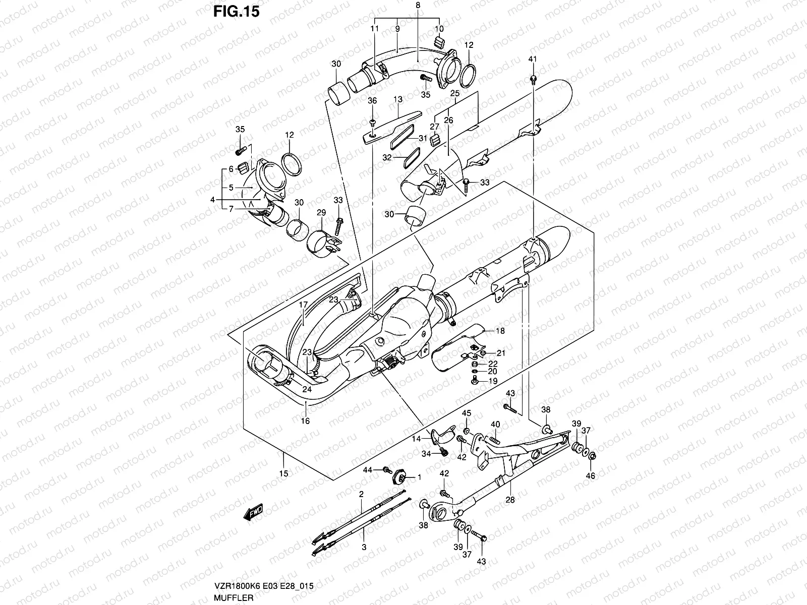 15 - MUFFLER (MODEL K6/K7)