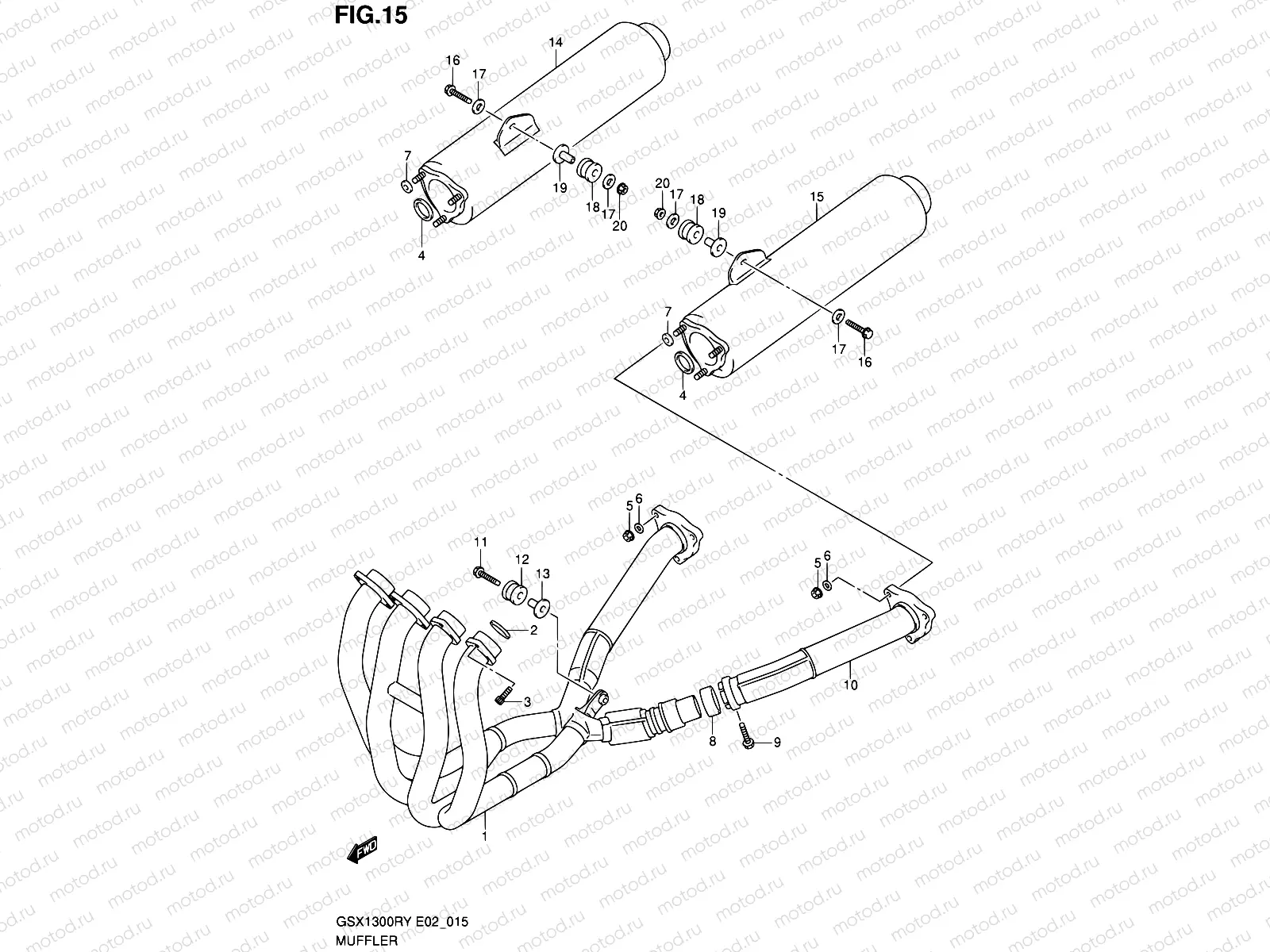 15 - MUFFLER (MODEL X/Y/K1)