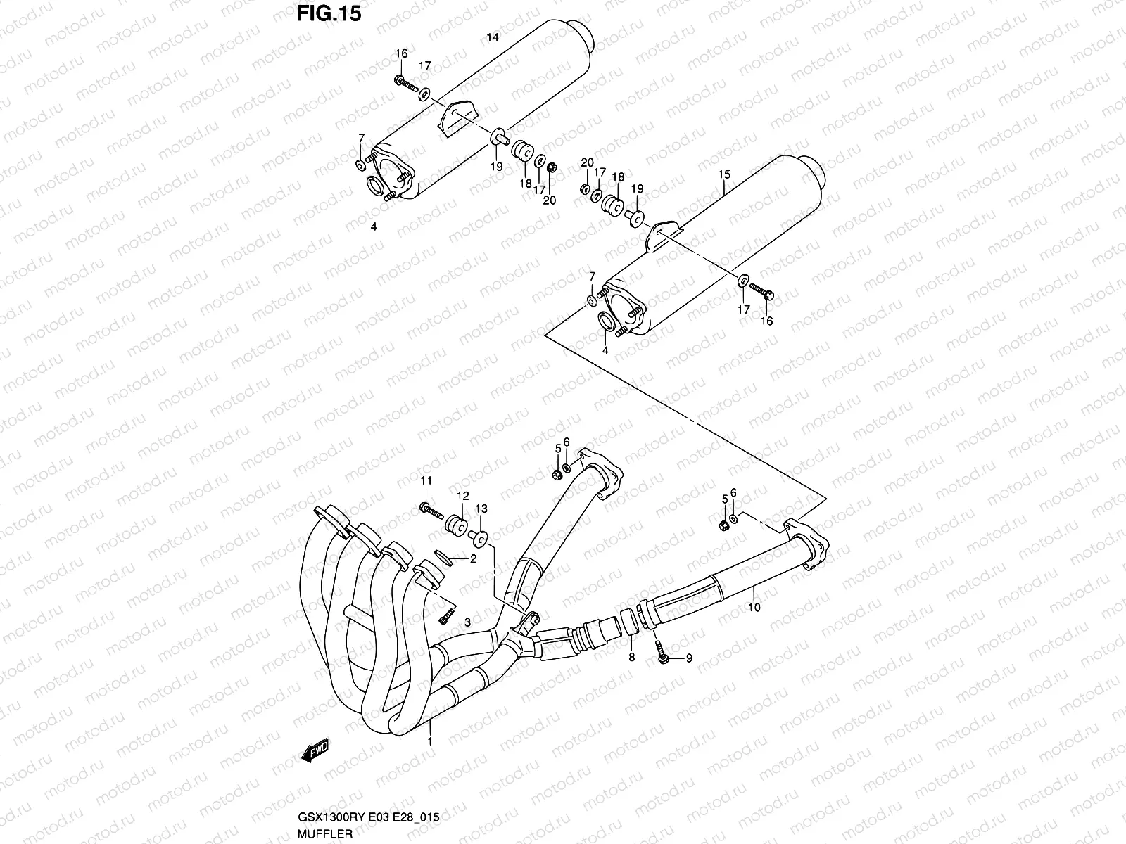 15 - MUFFLER (MODEL X/Y/K1)