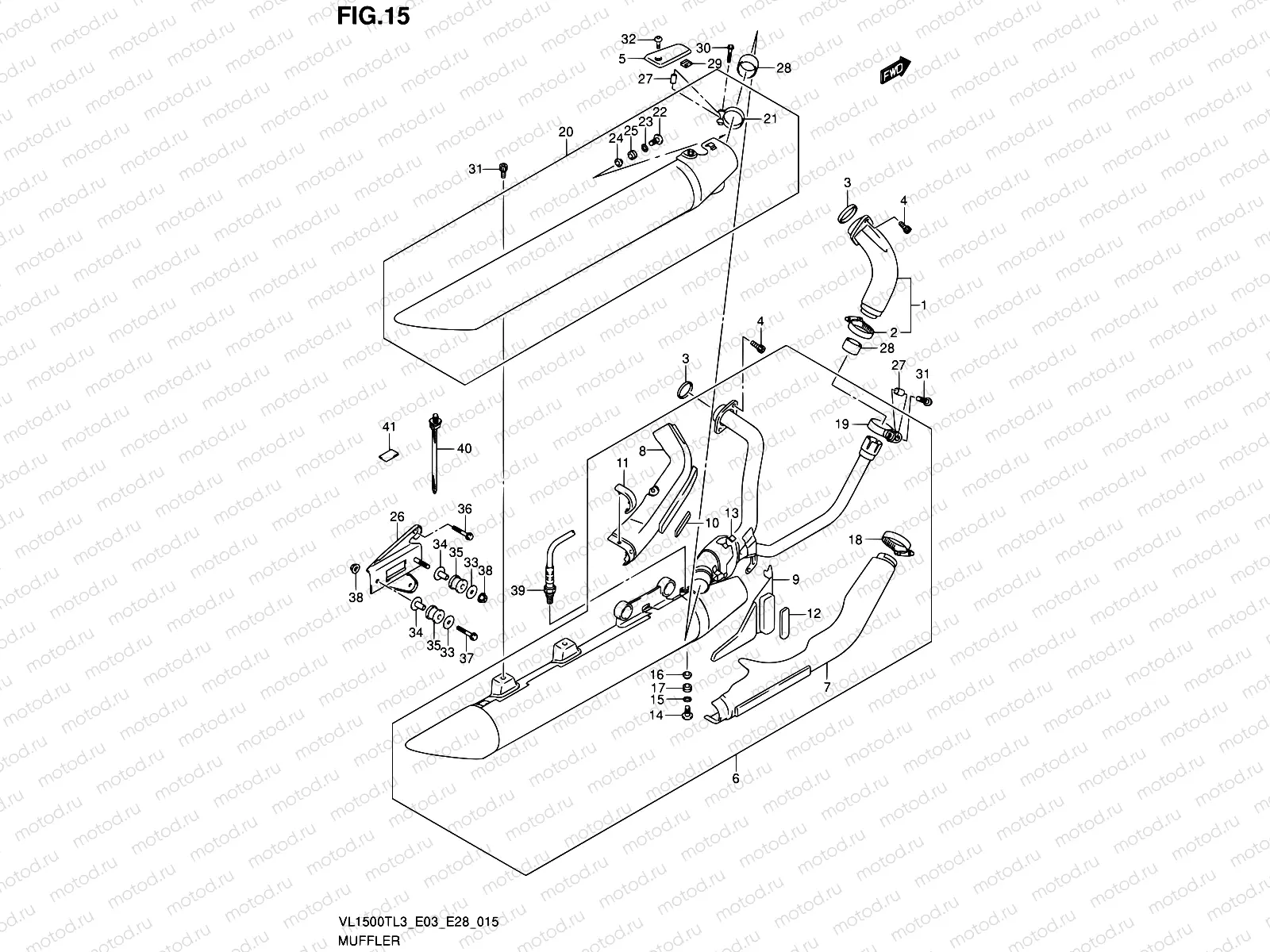 15 - MUFFLER (VL1500TL3 E03)