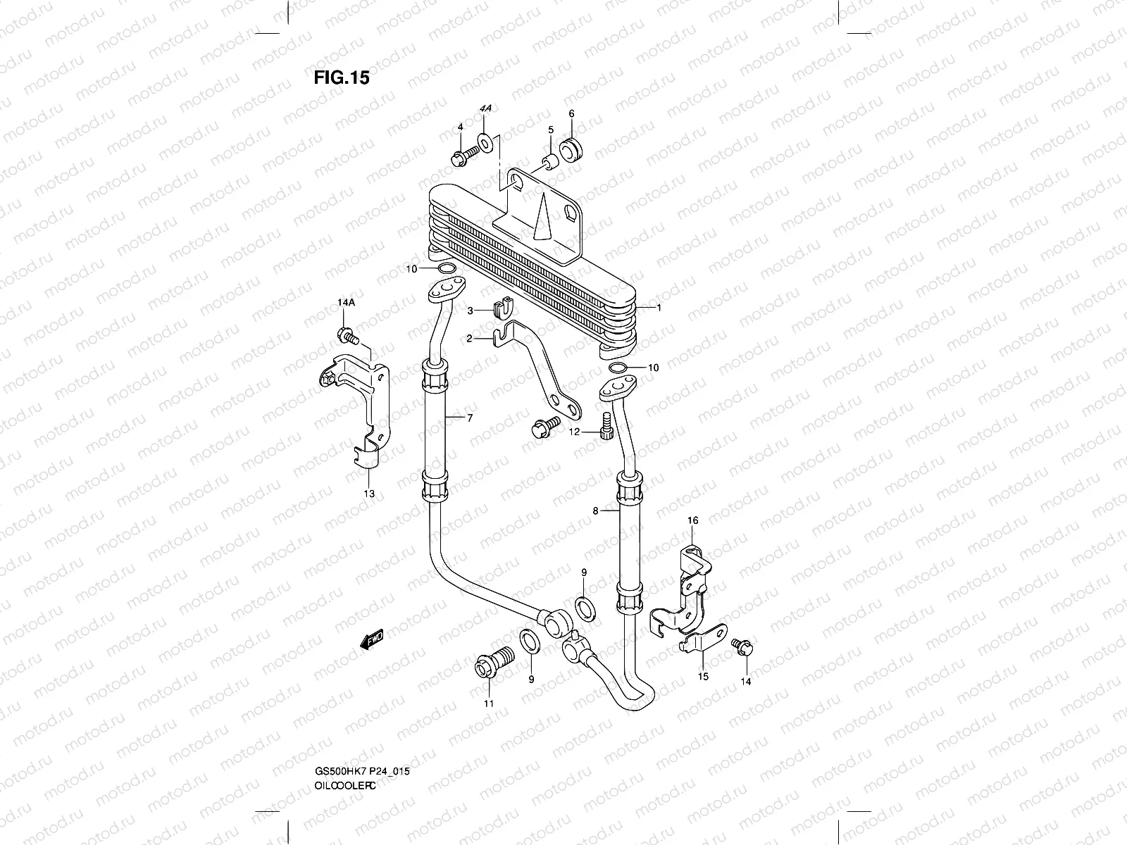 15 - OIL COOLER (GS500FH)