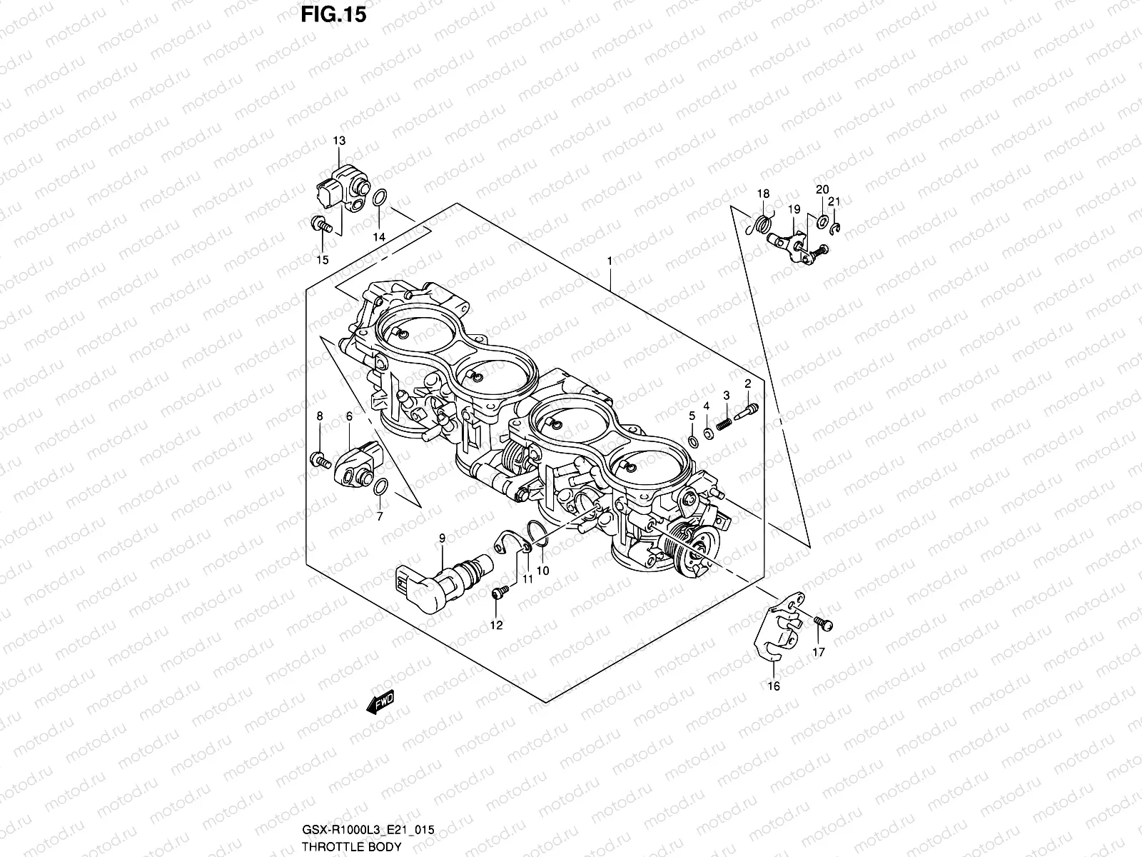 15 - THROTTLE BODY (GSX-R1000ZL3 E21)