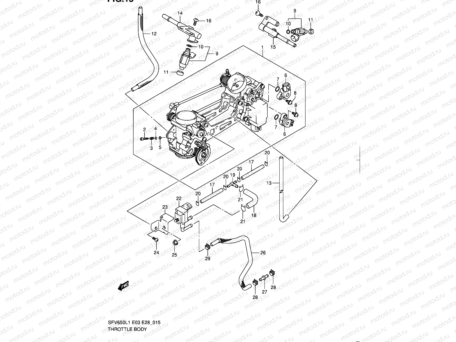 15 - THROTTLE BODY (SFV650AL1 E33)