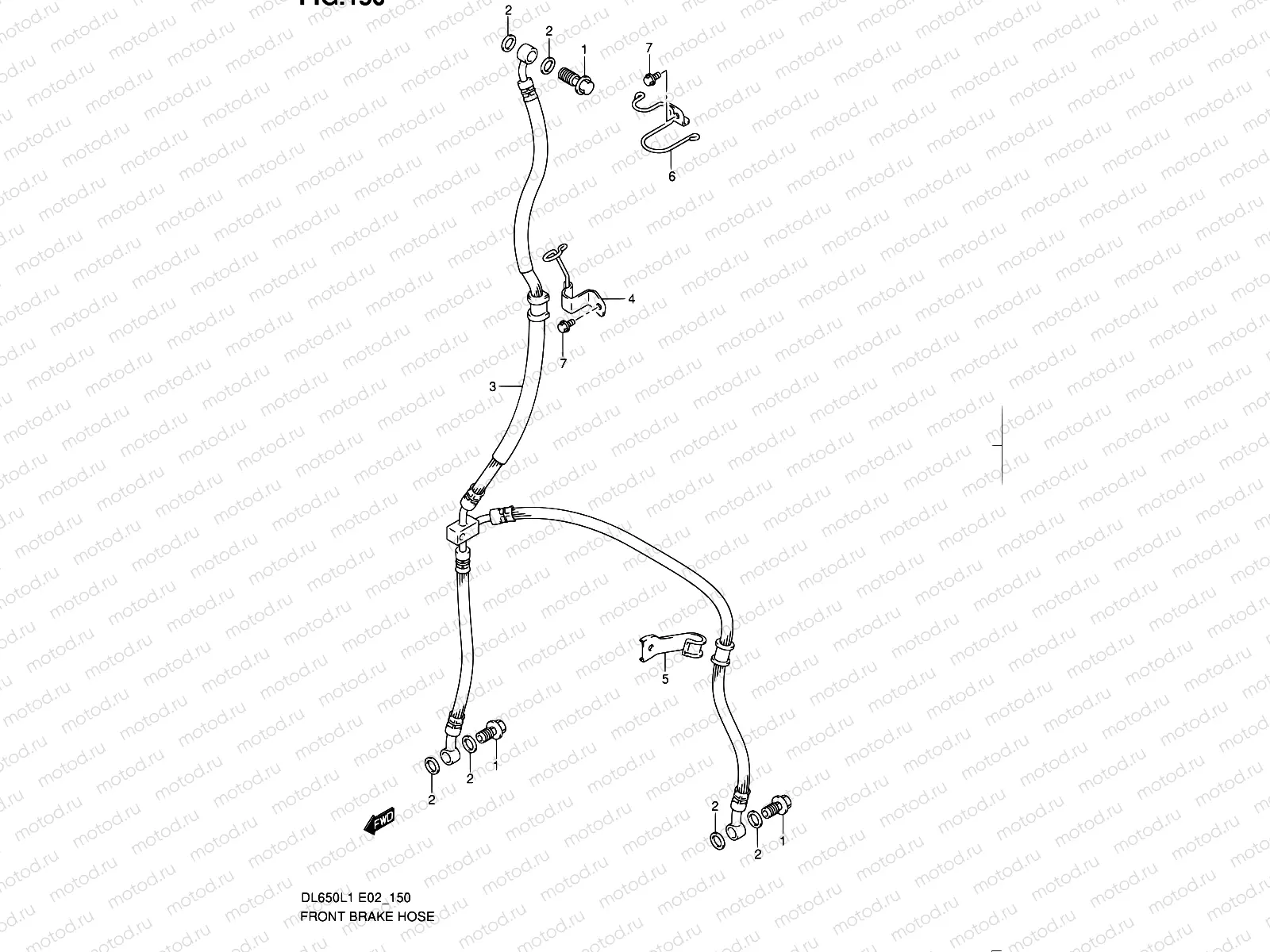 150 - FRONT BRAKE HOSE (DL650L1 E02)