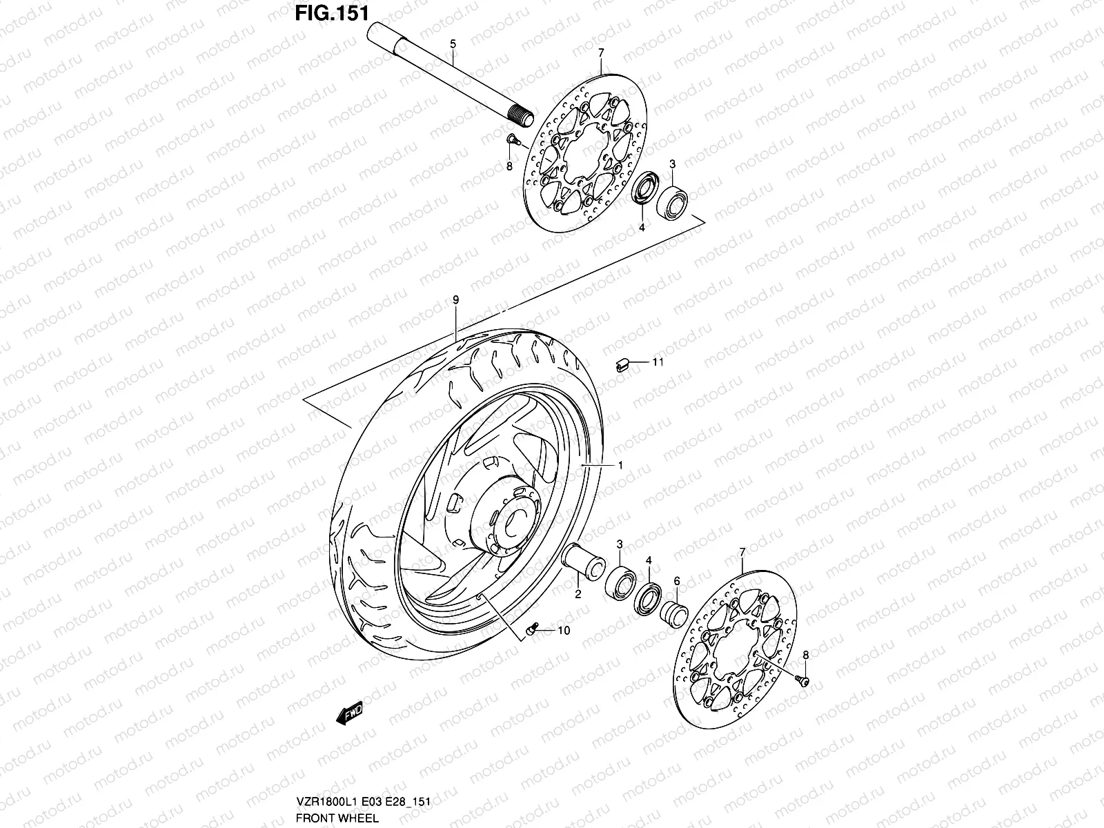 151 - FRONT WHEEL (VZR1800ZL1 E28)