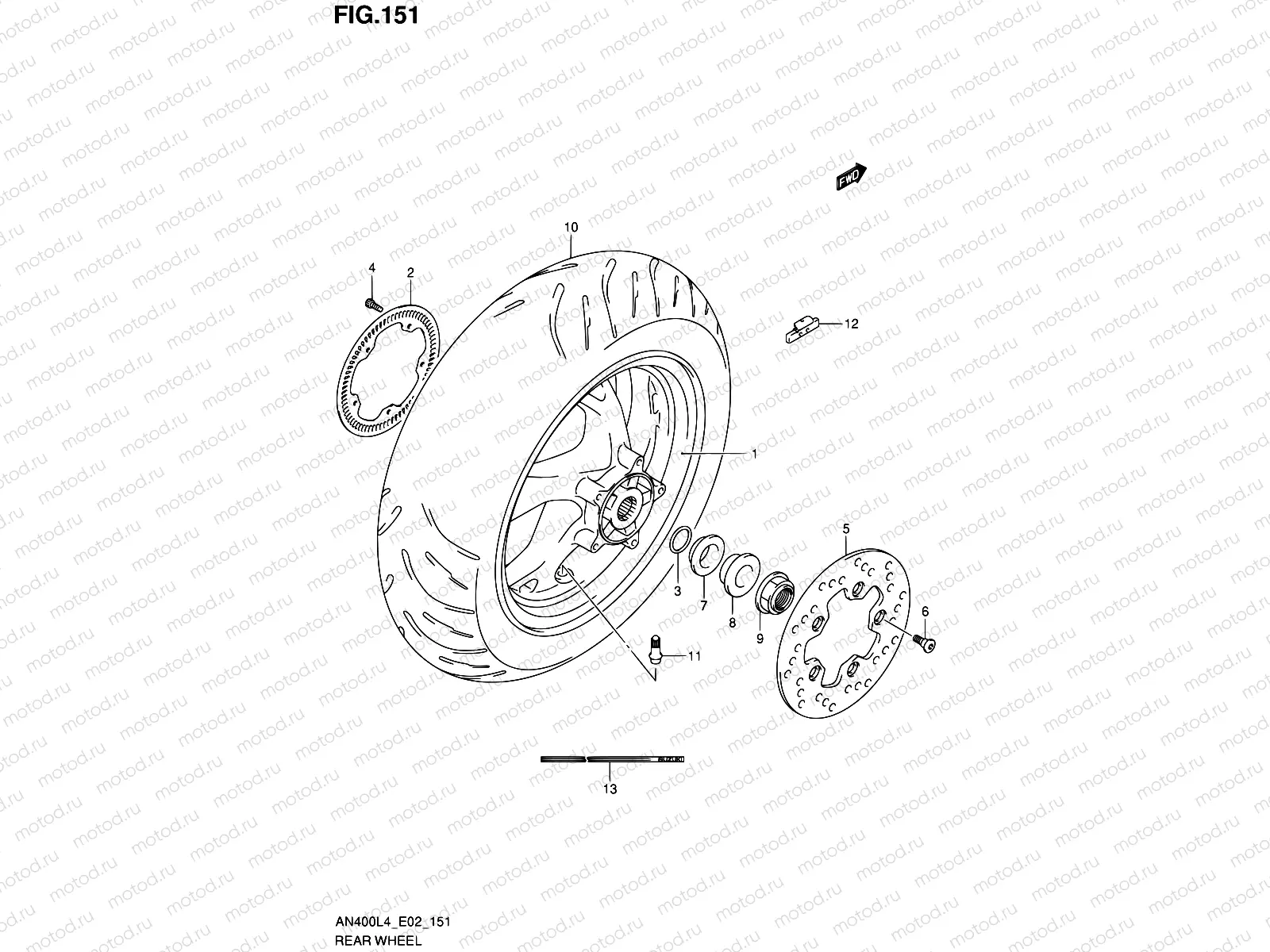 151 - REAR WHEEL (AN400AL4 E02)