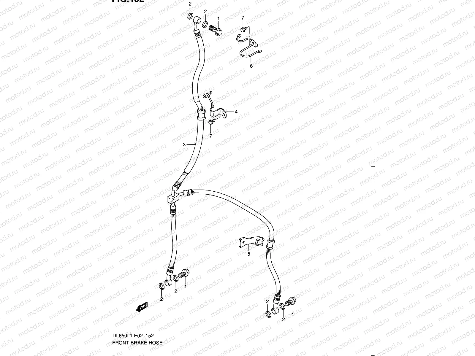 152 - FRONT BRAKE HOSE (DL650L1 E24)