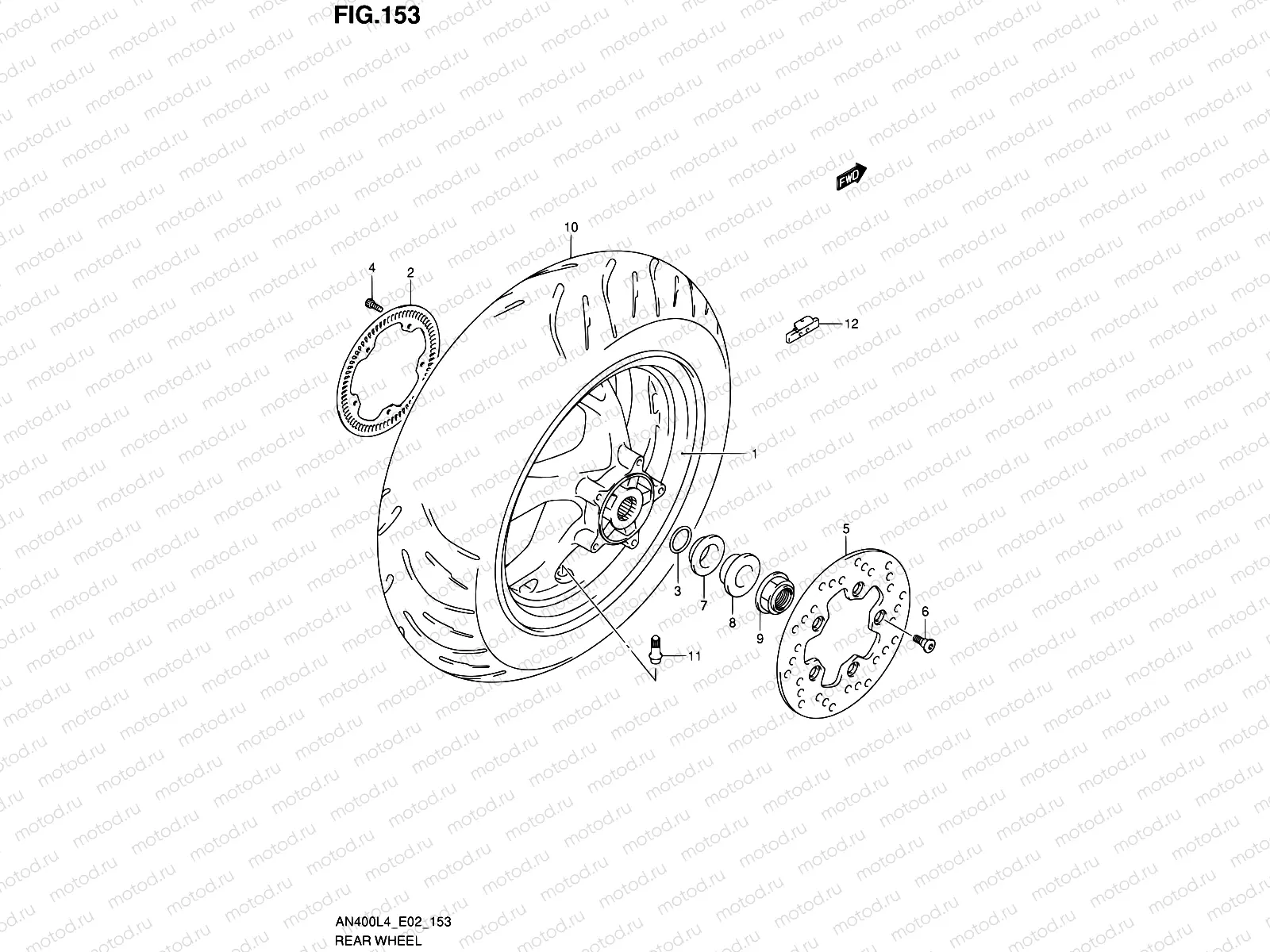 153 - REAR WHEEL (AN400ZAL4 E02)