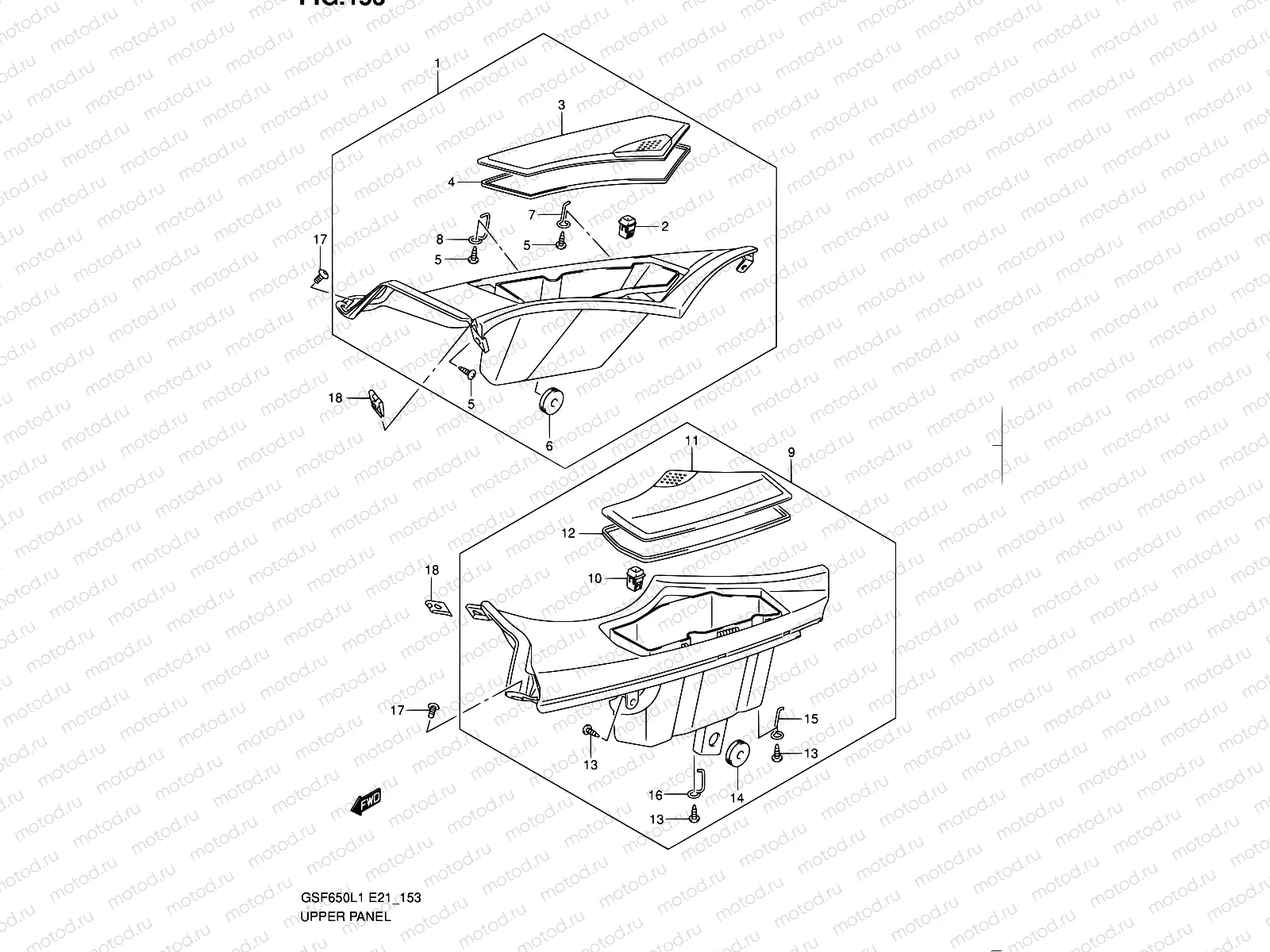 153 - UPPER PANEL (GSF650SAL1 E21)