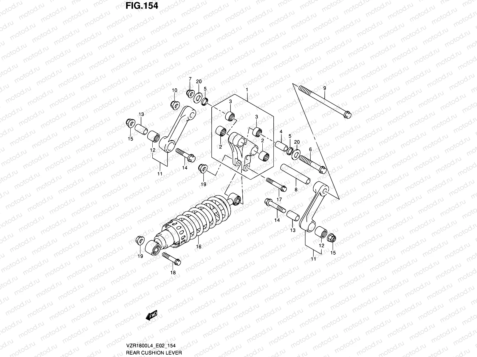 154 - REAR CUSHION LEVER (VZR1800ZL4 E19)