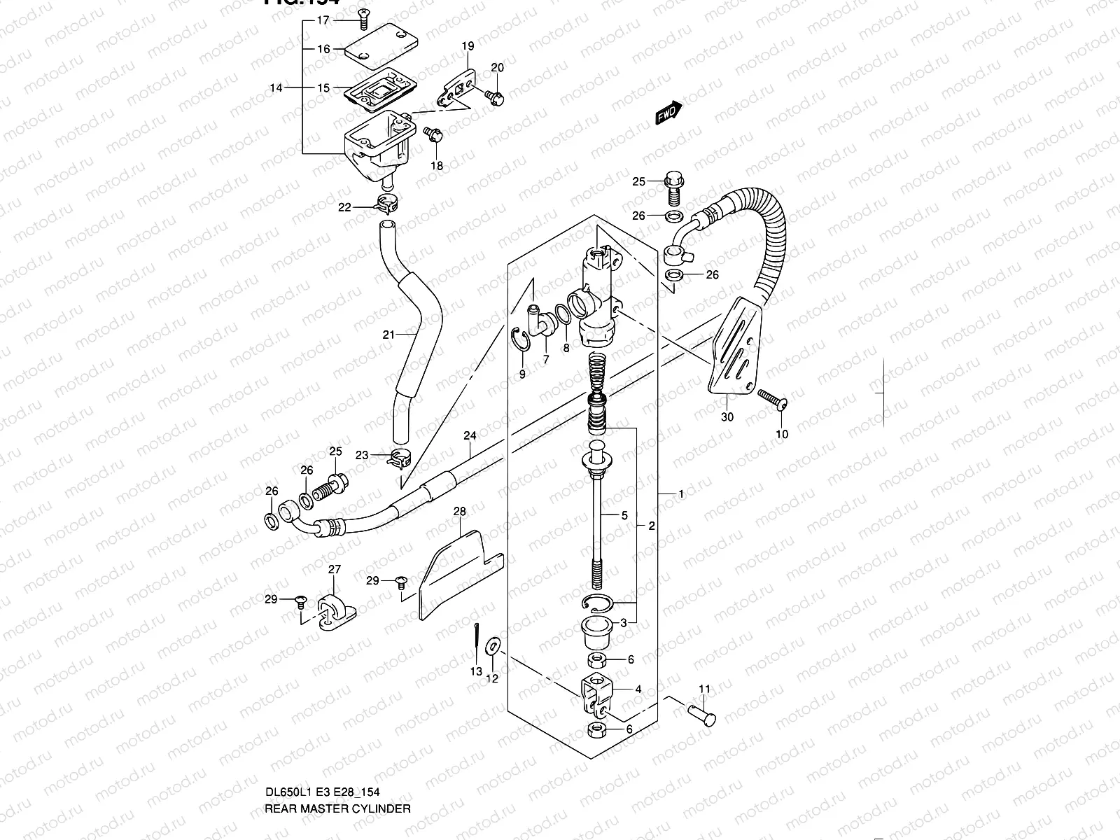 154 - REAR MASTER CYLINDER (DL650L1 E03)