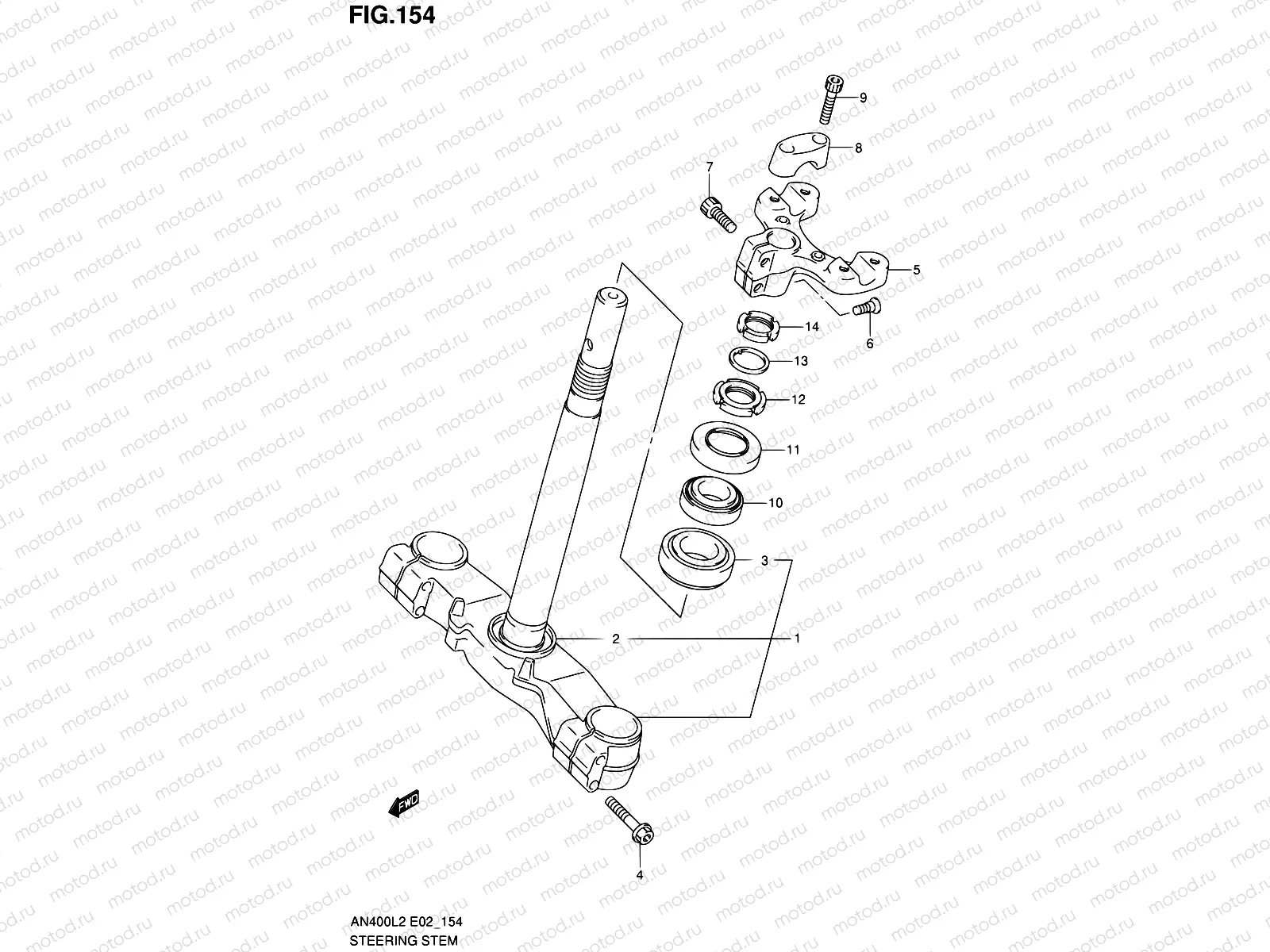 154 - STEERING STEM (AN400L2 E19)