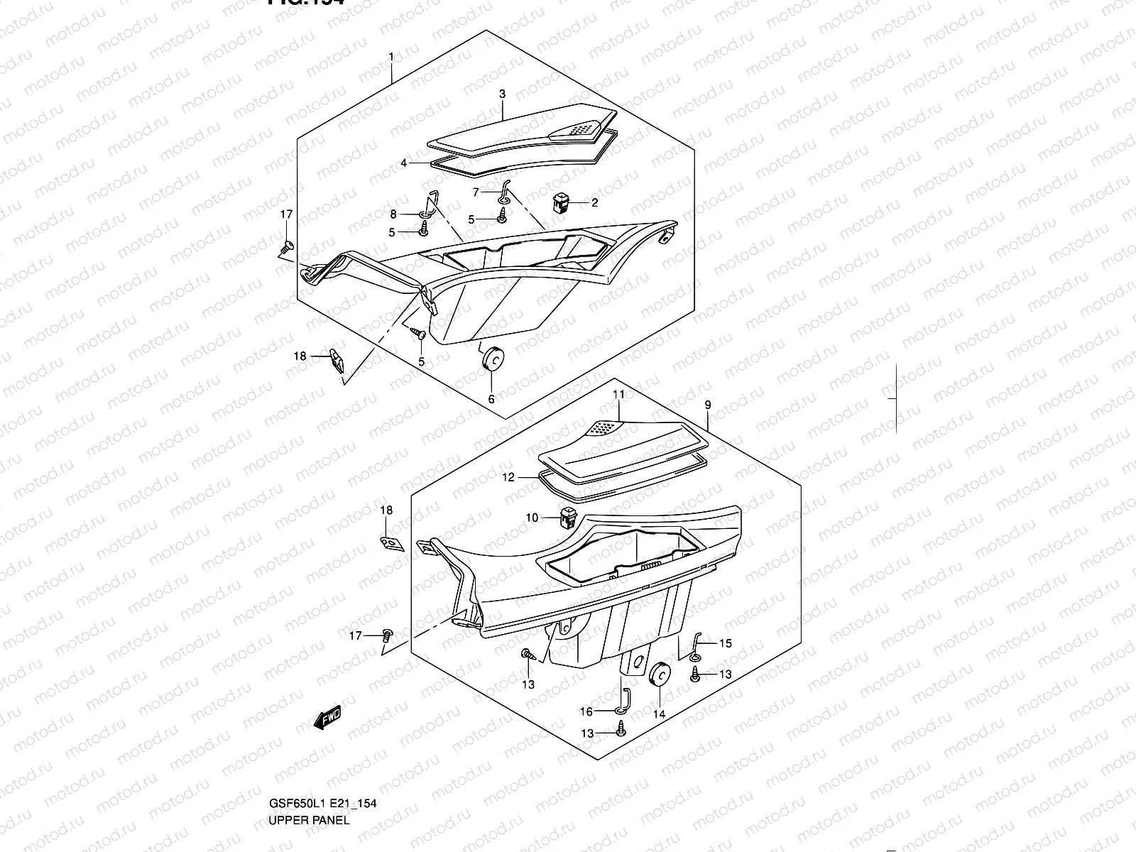 154 - UPPER PANEL (GSF650SUAL1 E21)