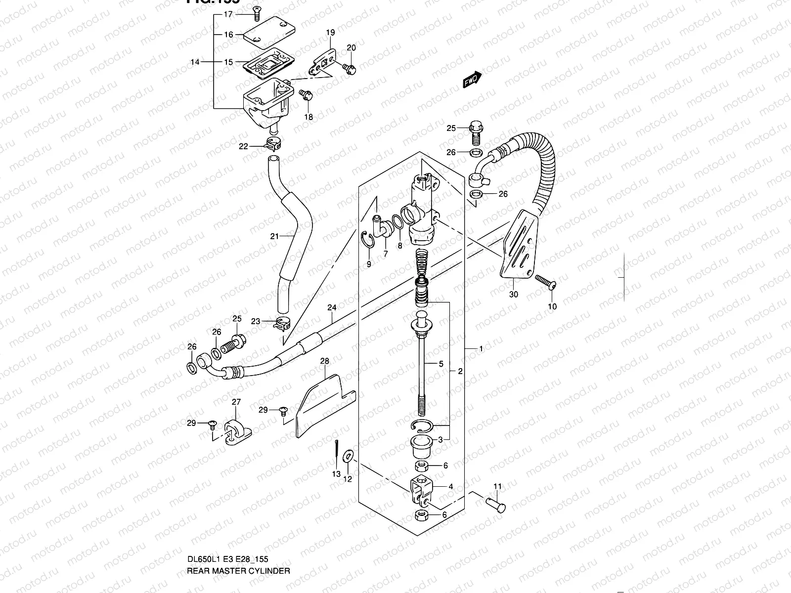 155 - REAR MASTER CYLINDER (DL650L1 E28)