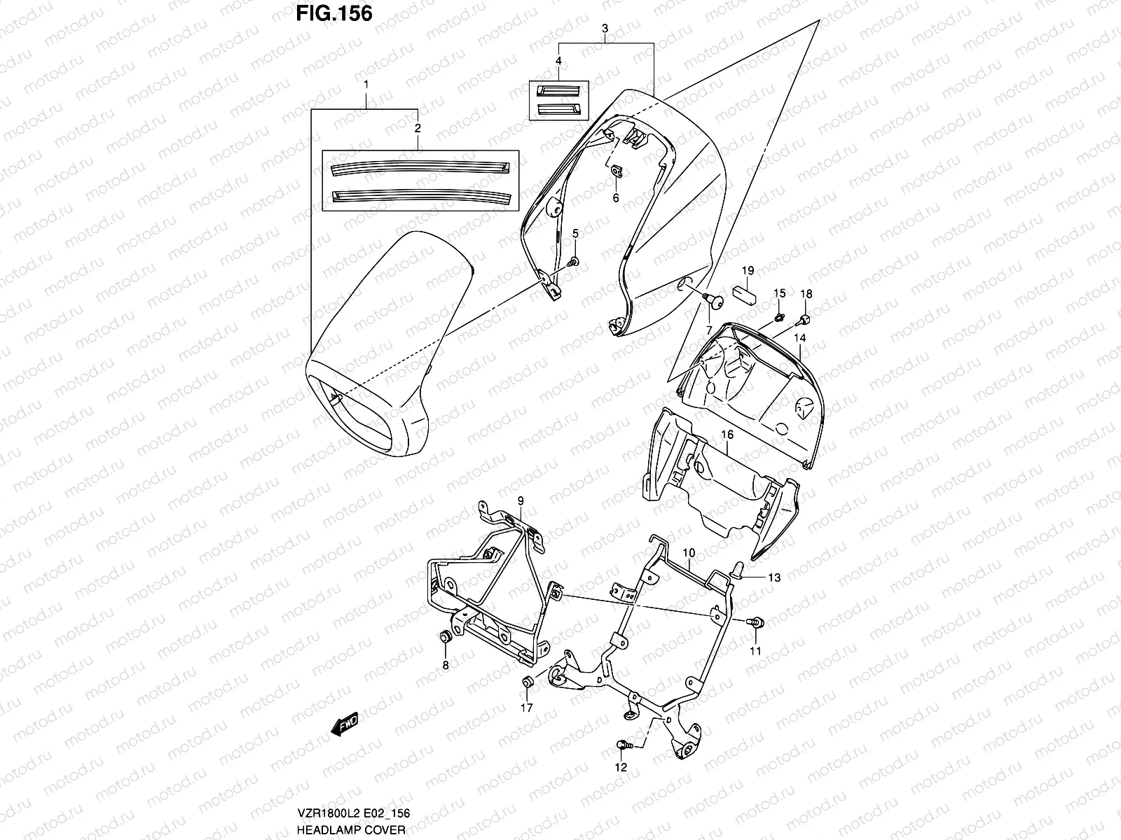 156 - HEADLAMP COVER (VZR1800ZUFL2 E19)
