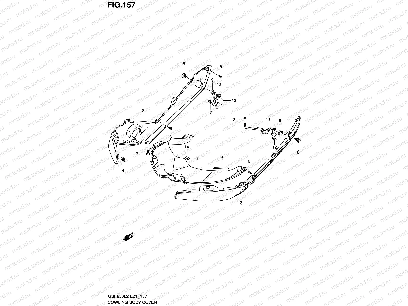 157 - COWLING BODY COVER (GSF650SAL2 E21)