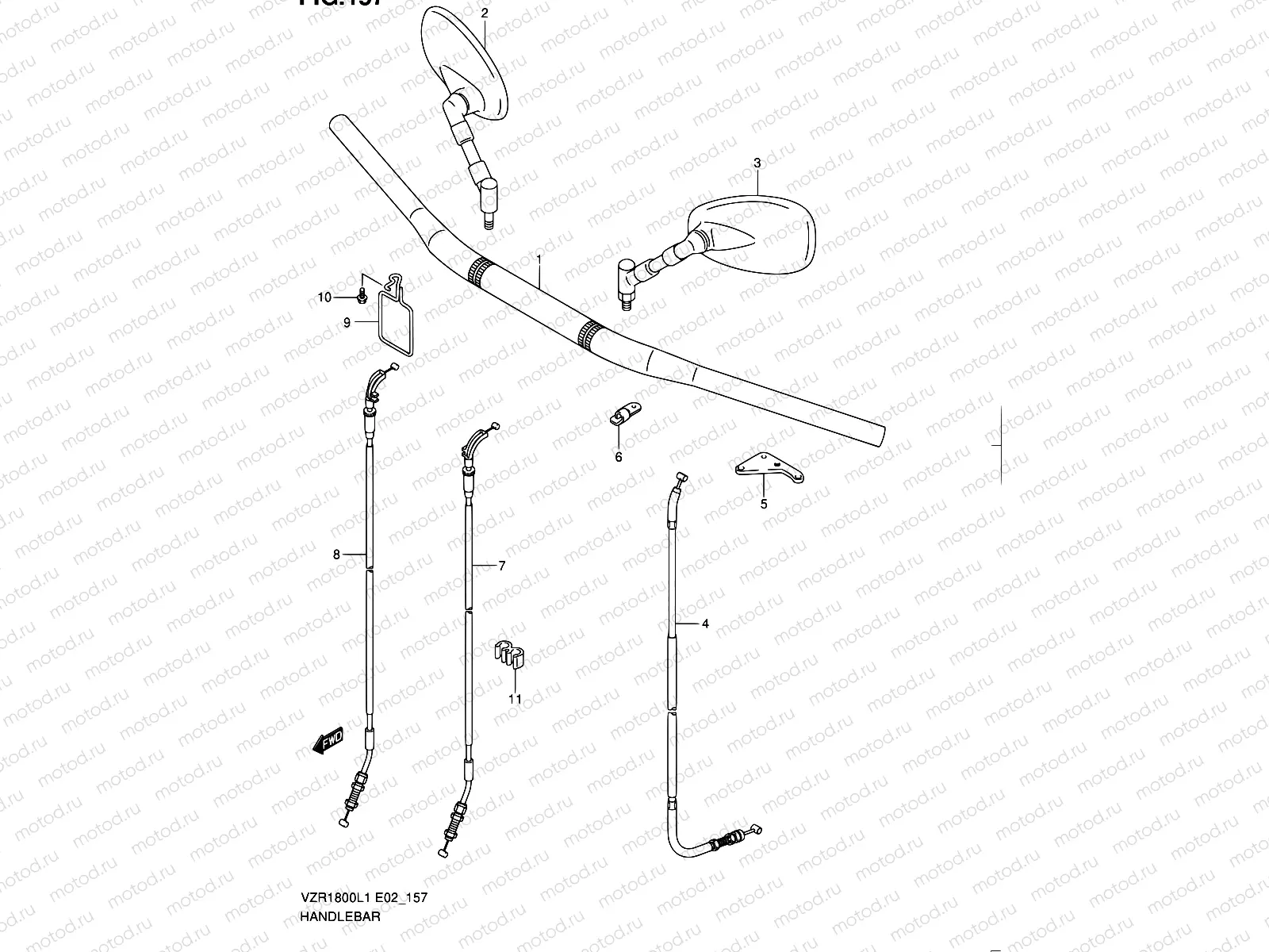 157 - HANDLEBAR (VZR1800L1 E51)