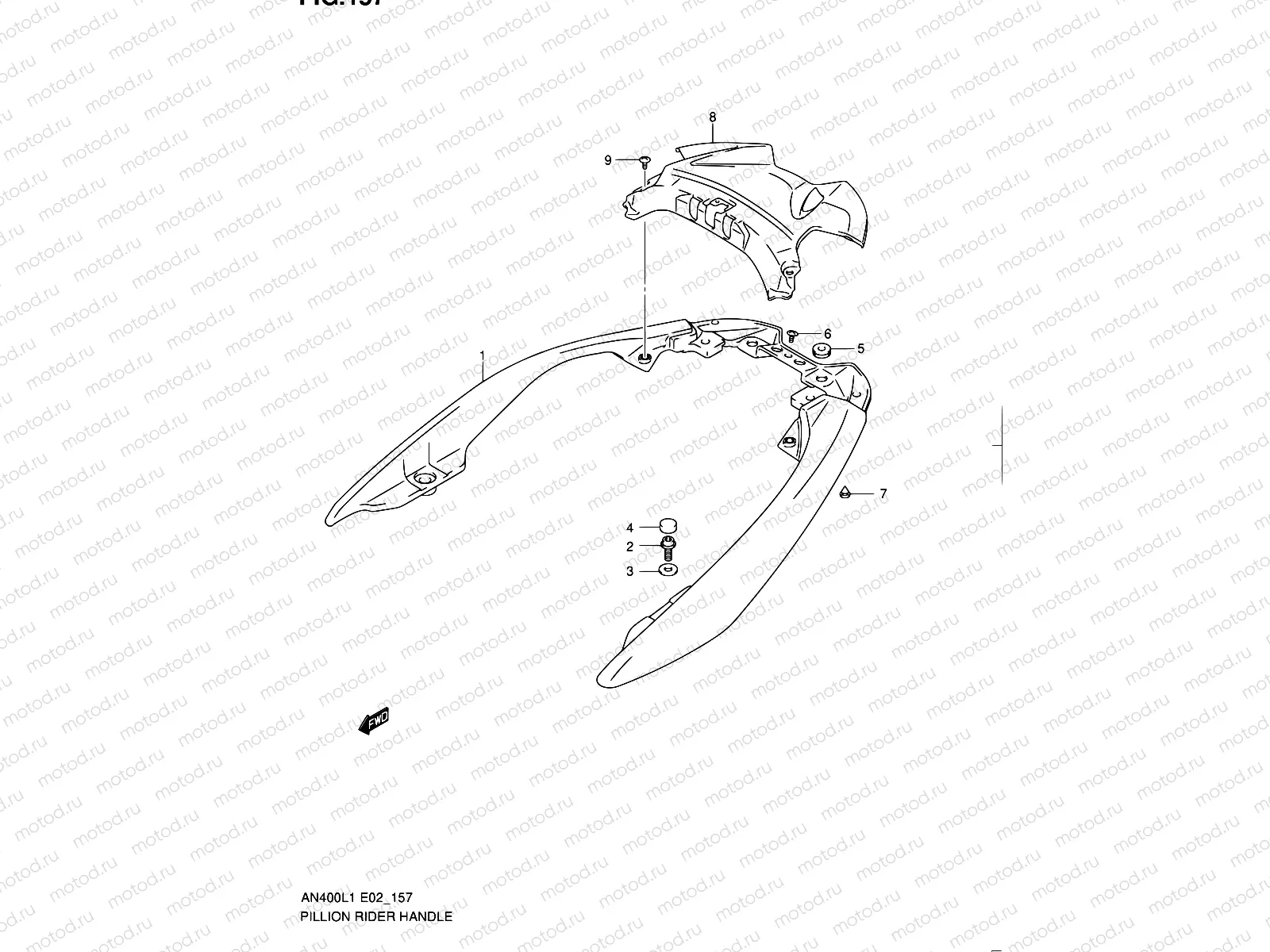 157 - PILLION RIDER HANDLE (AN400L1 E19)