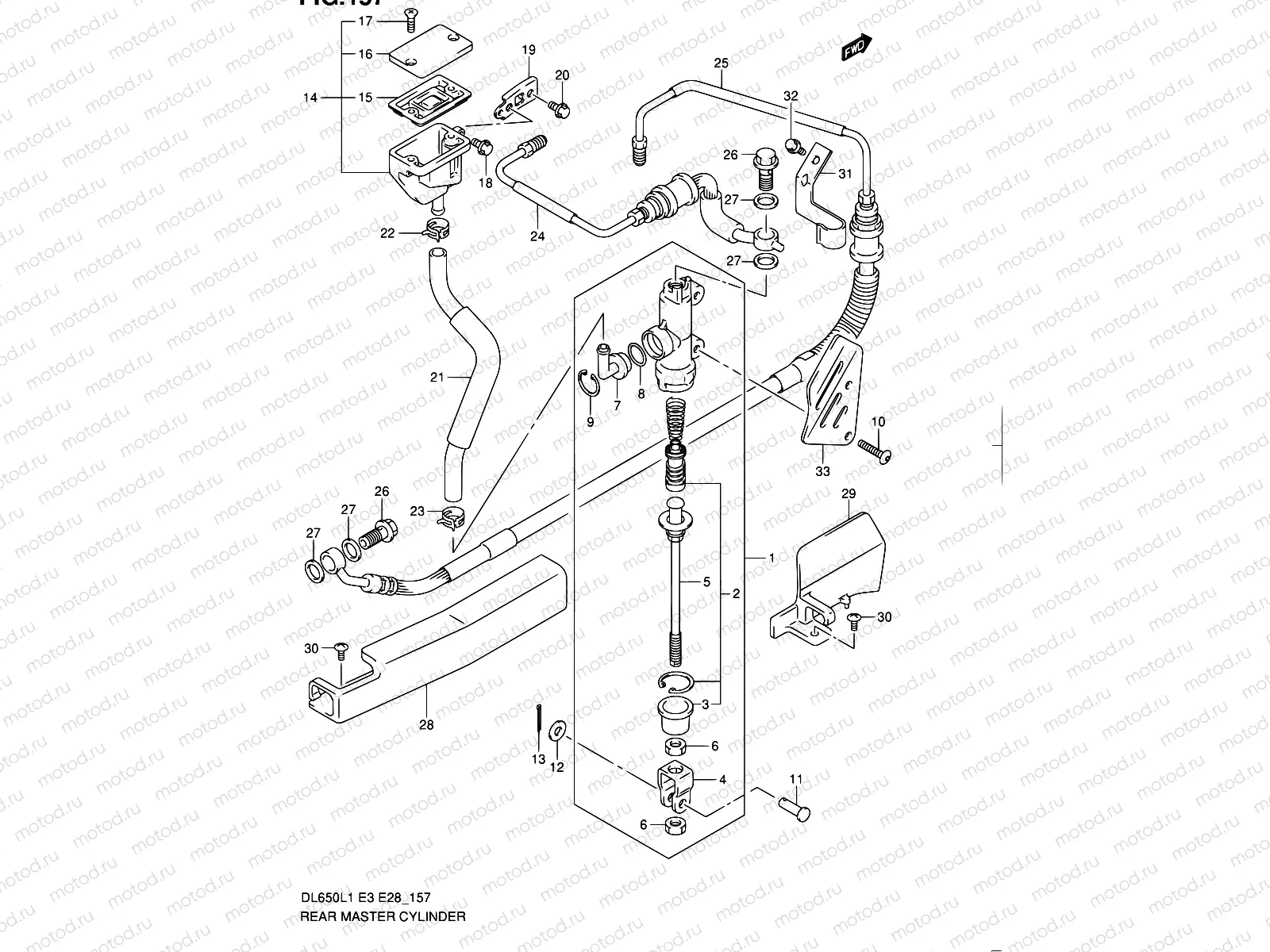 157 - REAR MASTER CYLINDER (DL650AL1 E03)