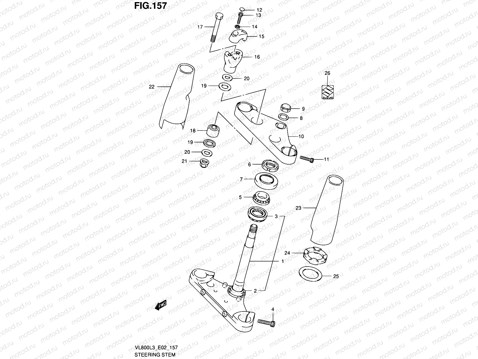 157 - STEERING STEM (VL800L3 E24)