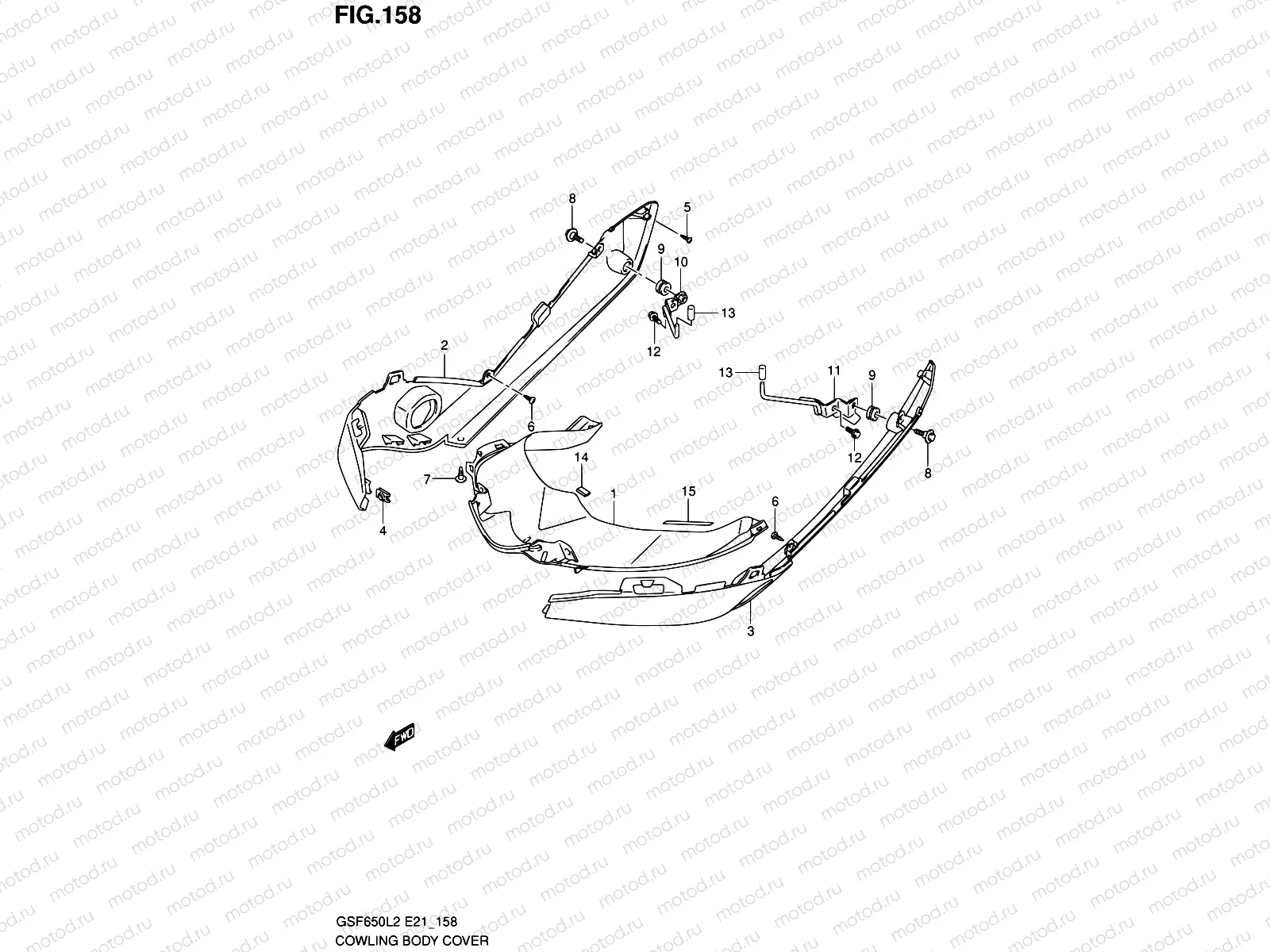 158 - COWLING BODY COVER (GSF650SUAL2 E21)