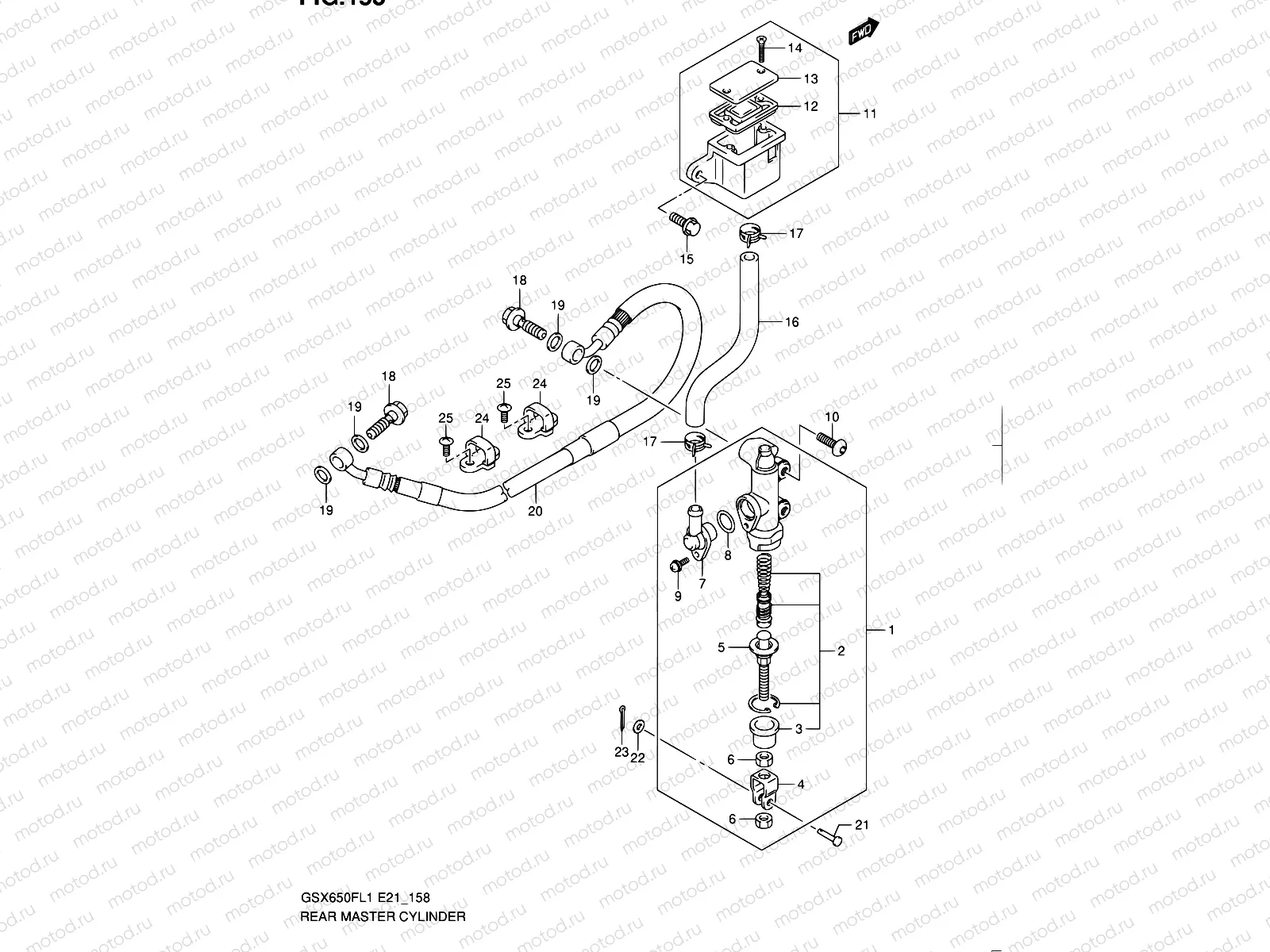158 - REAR MASTER CYLINDER (GSX650FL1 E21)
