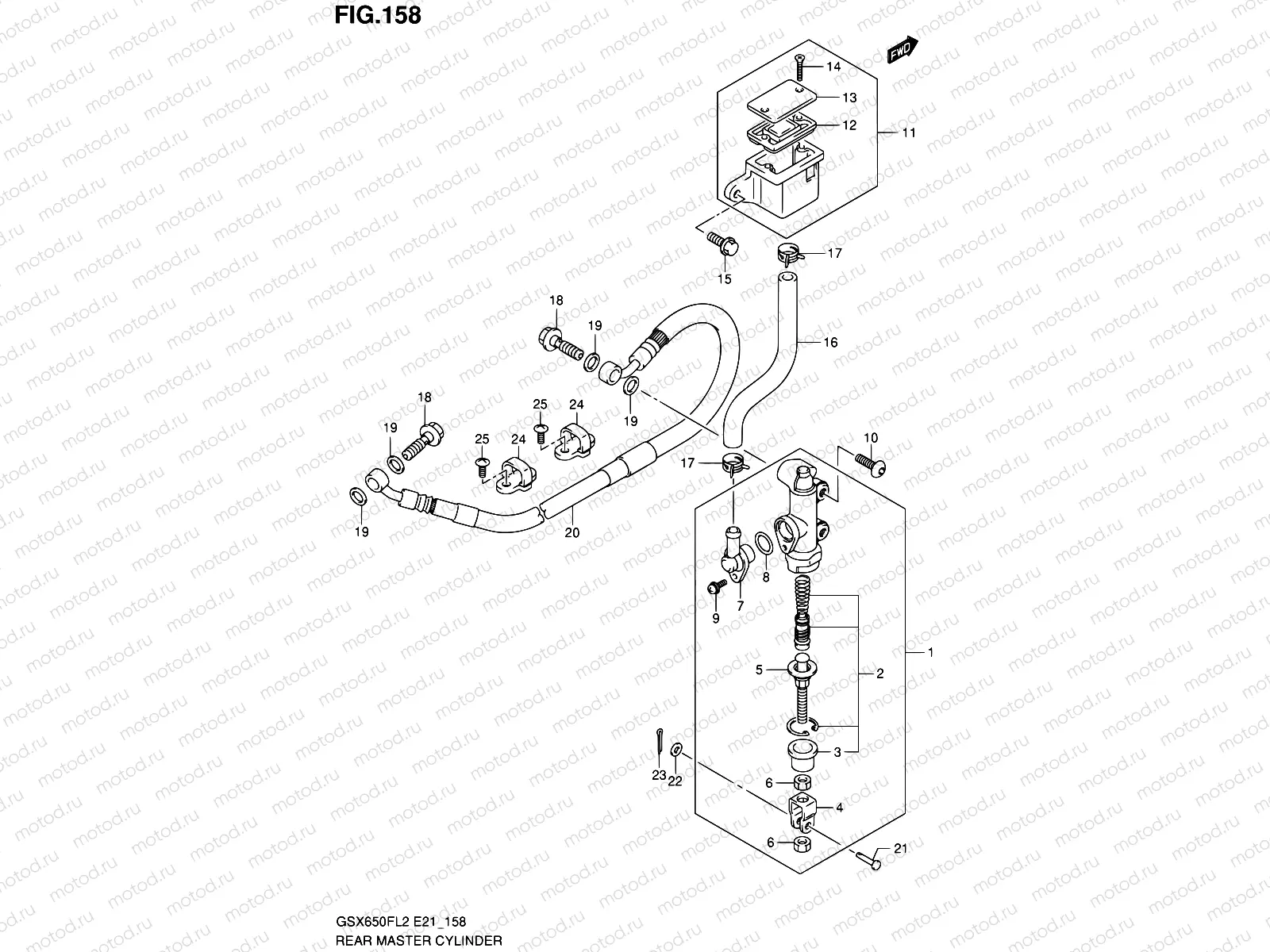 158 - REAR MASTER CYLINDER (GSX650FL2 E21)