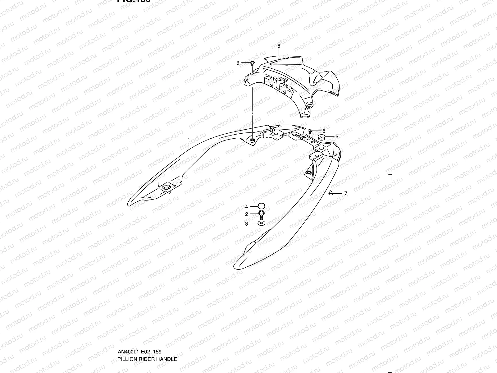 159 - PILLION RIDER HANDLE (AN400AL1 E19)