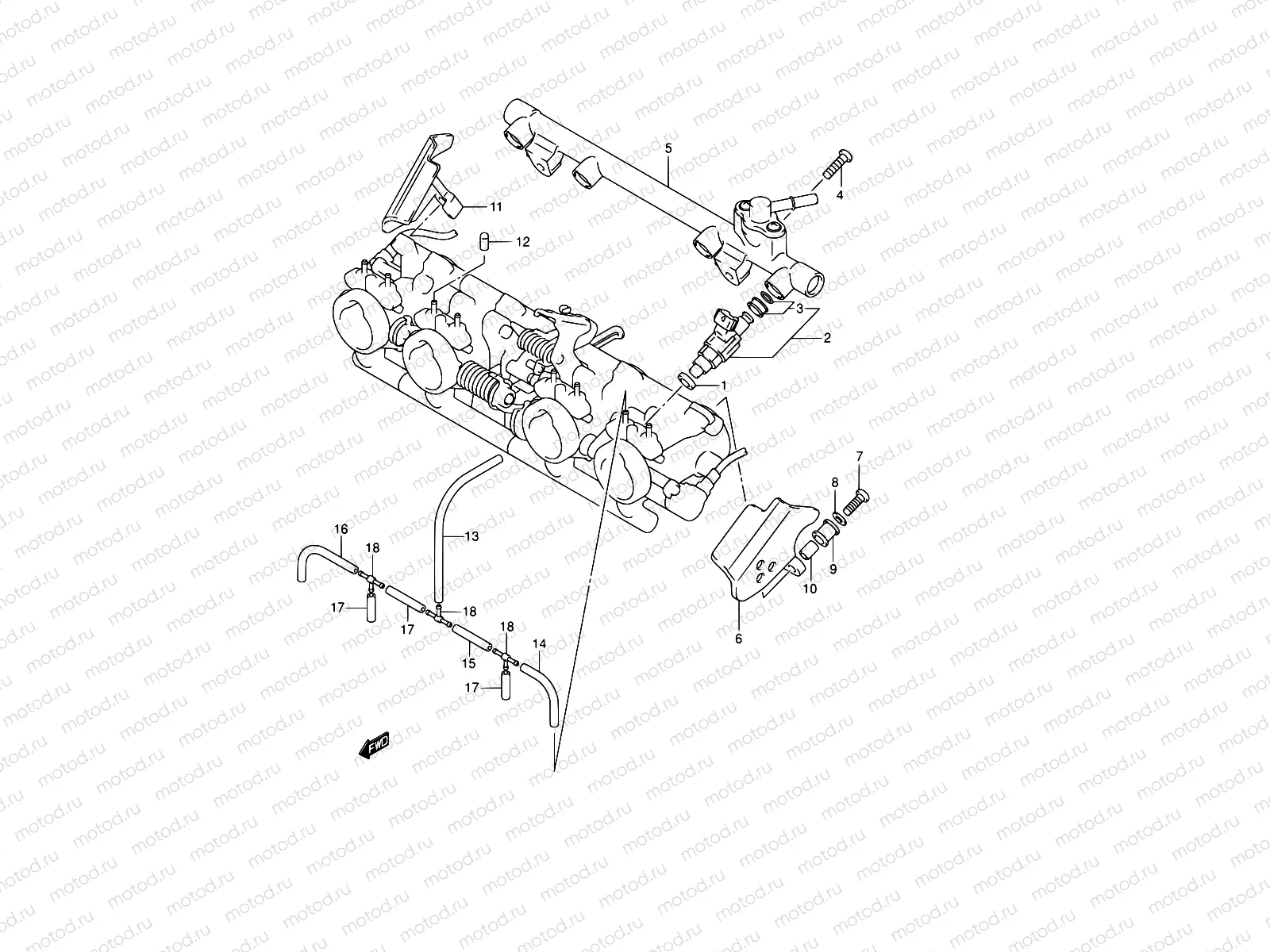 15A - THROTTLE BODY HOSE/JOINT (MODEL K3/K4/K5)