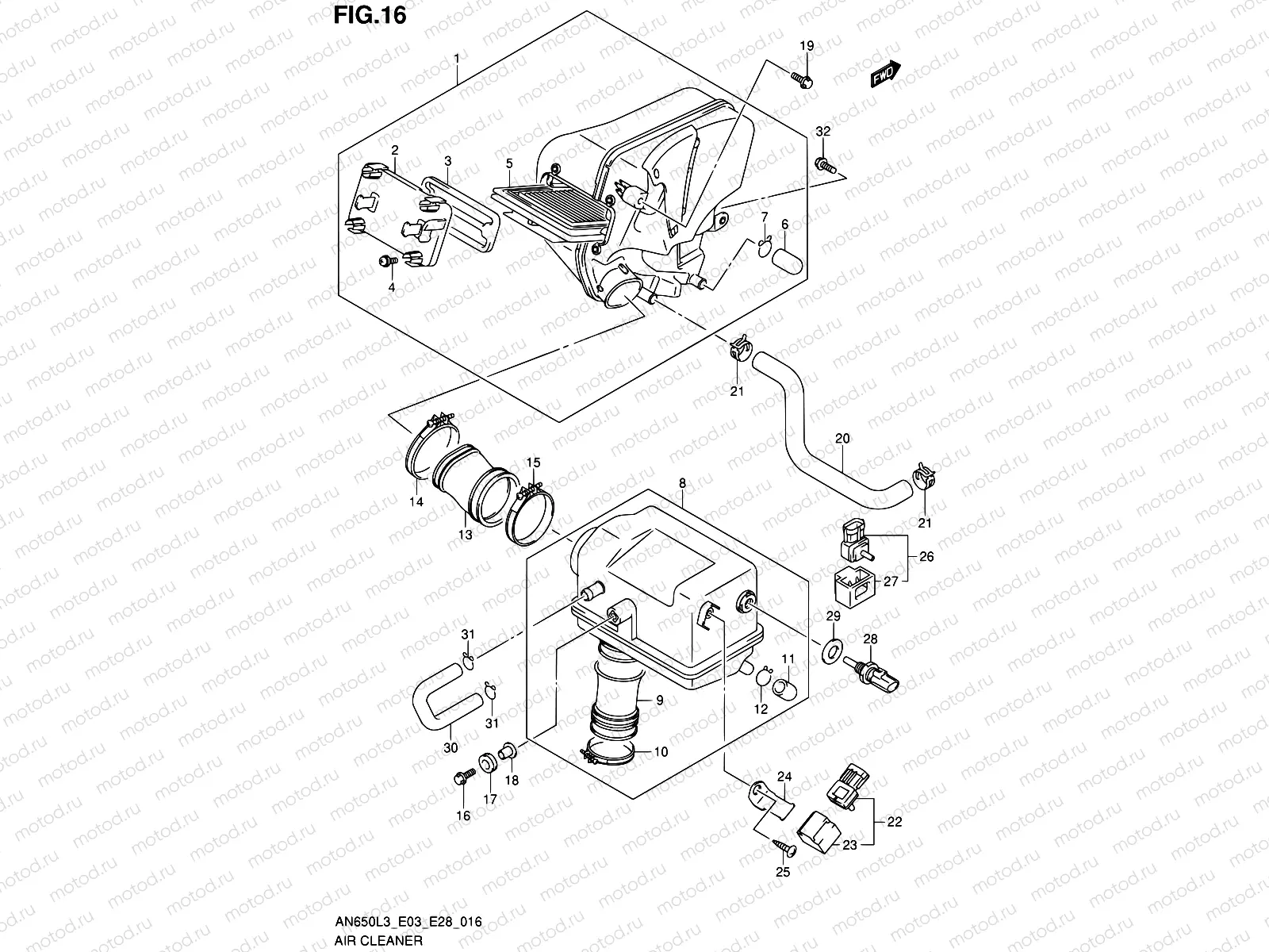 16 - AIR CLEANER (AN650L3 E33)
