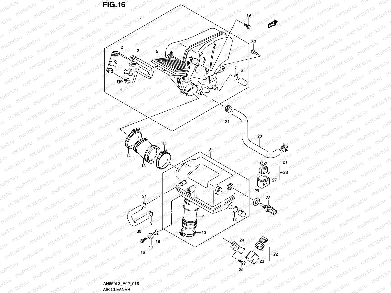 16 - AIR CLEANER (AN650ZL3 E19)