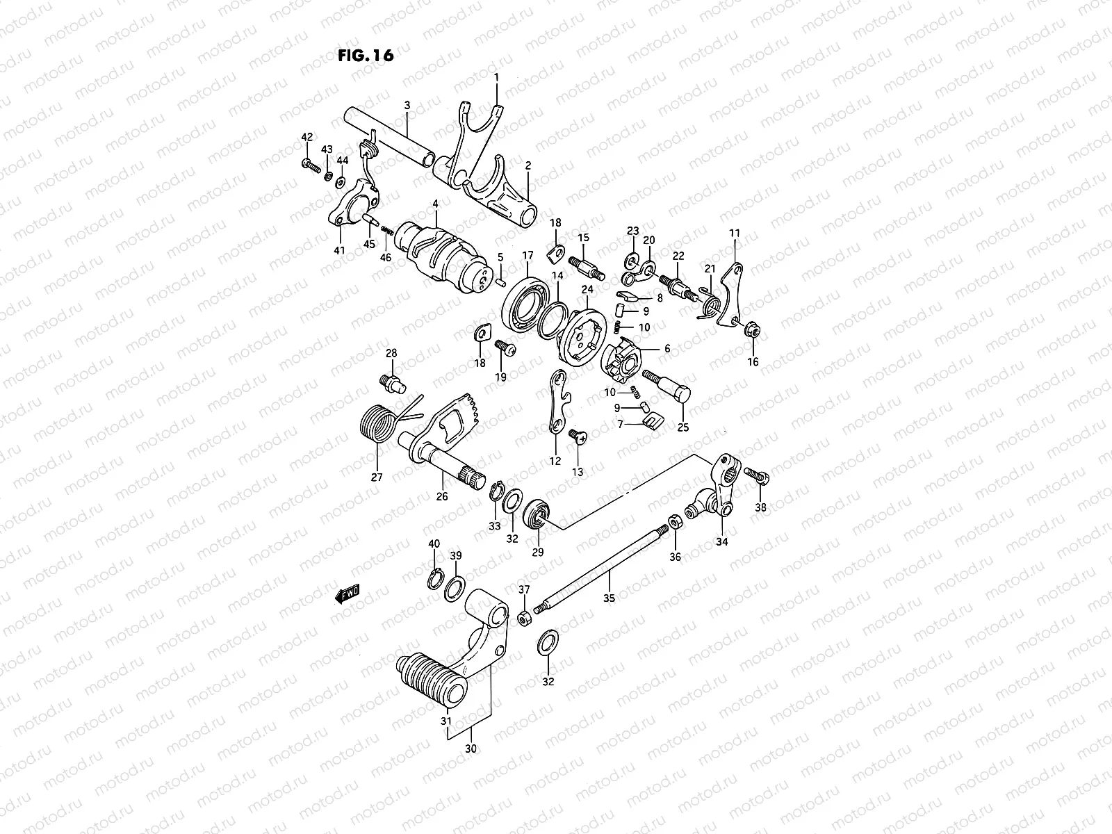 16 - GEAR SHIFTING (MODEL G/J/K/L,LS650PM E01)