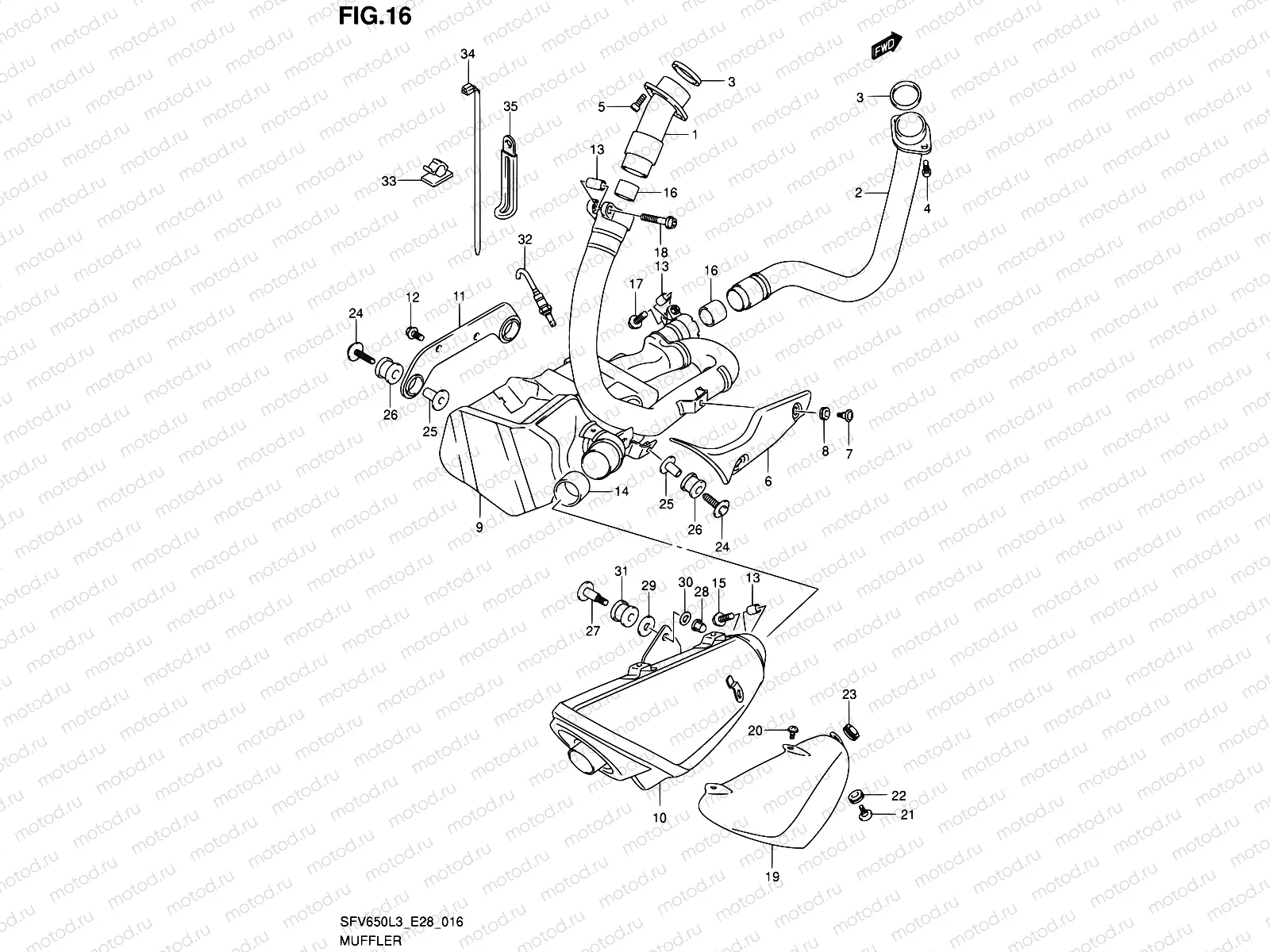 16 - MUFFLER (SFV650AL3 E28)