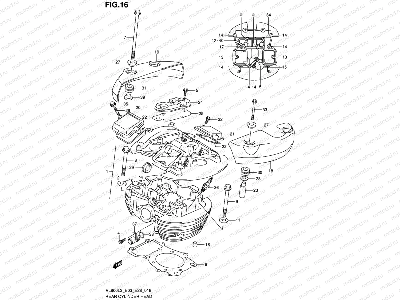 16 - REAR CYLINDER HEAD (VL800CL3 E33)