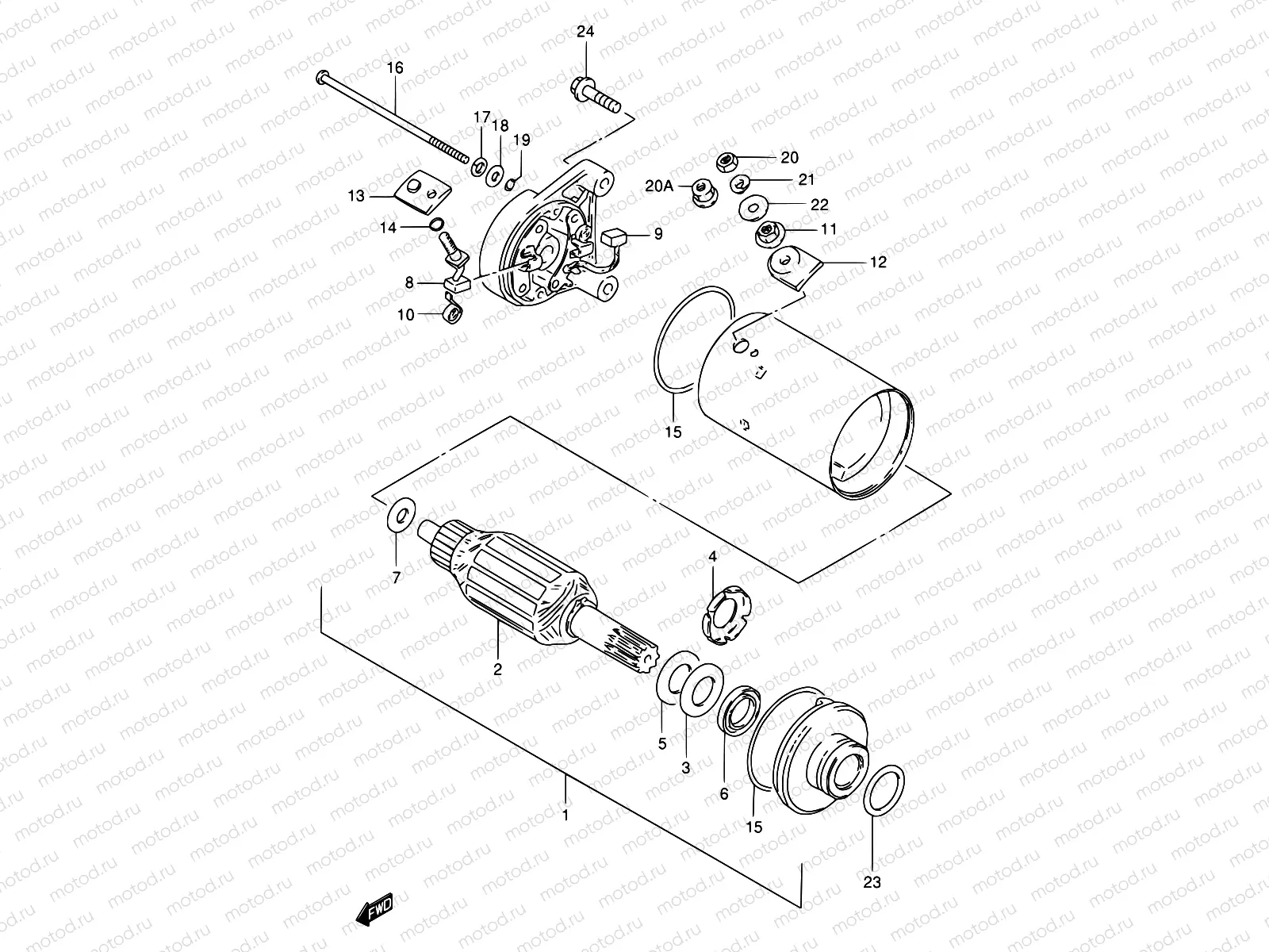 16 - STARTING MOTOR (MODEL Z/D/K)