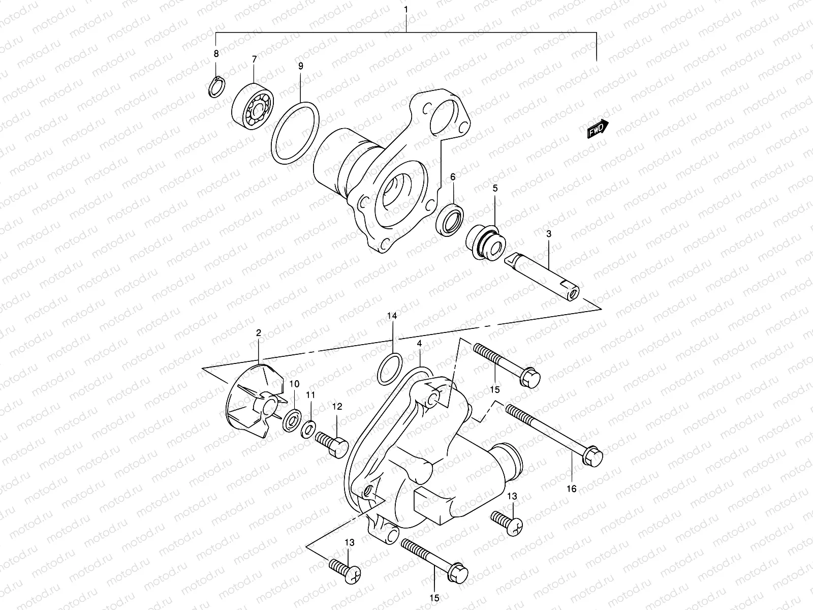 16 - WATER PUMP (MODEL X/Y)