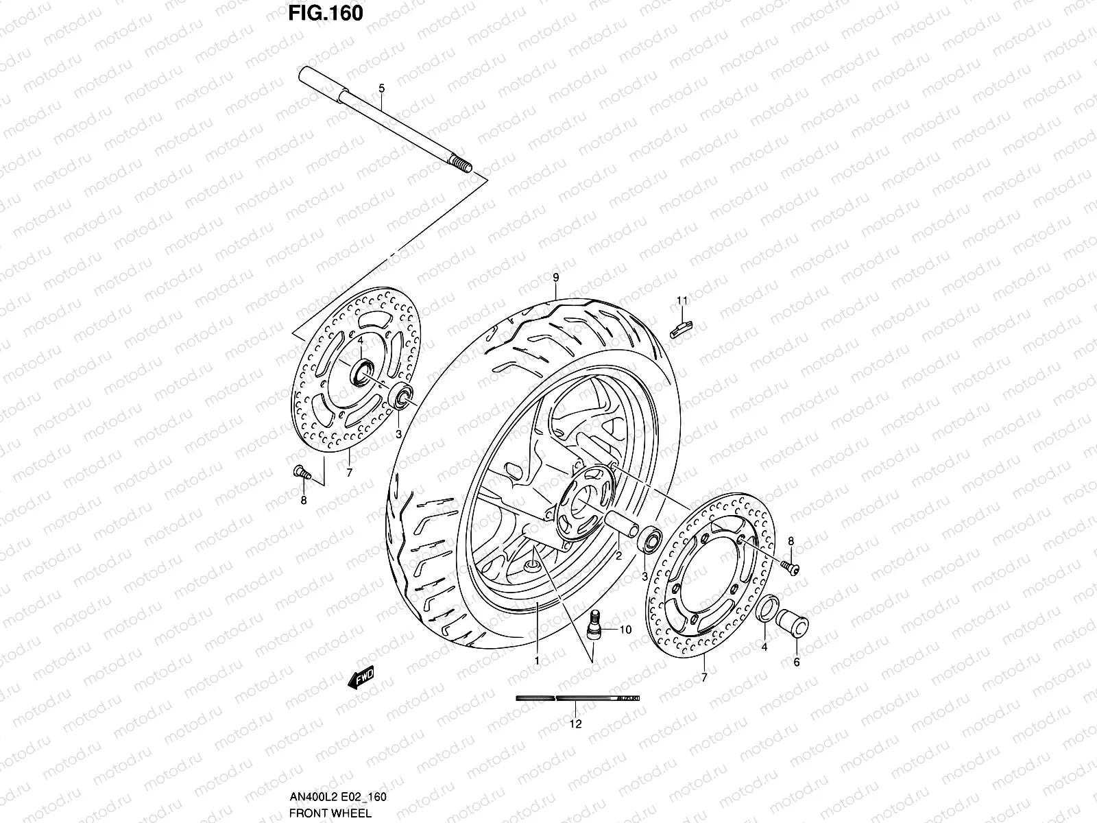160 - FRONT WHEEL (AN400L2 E02)