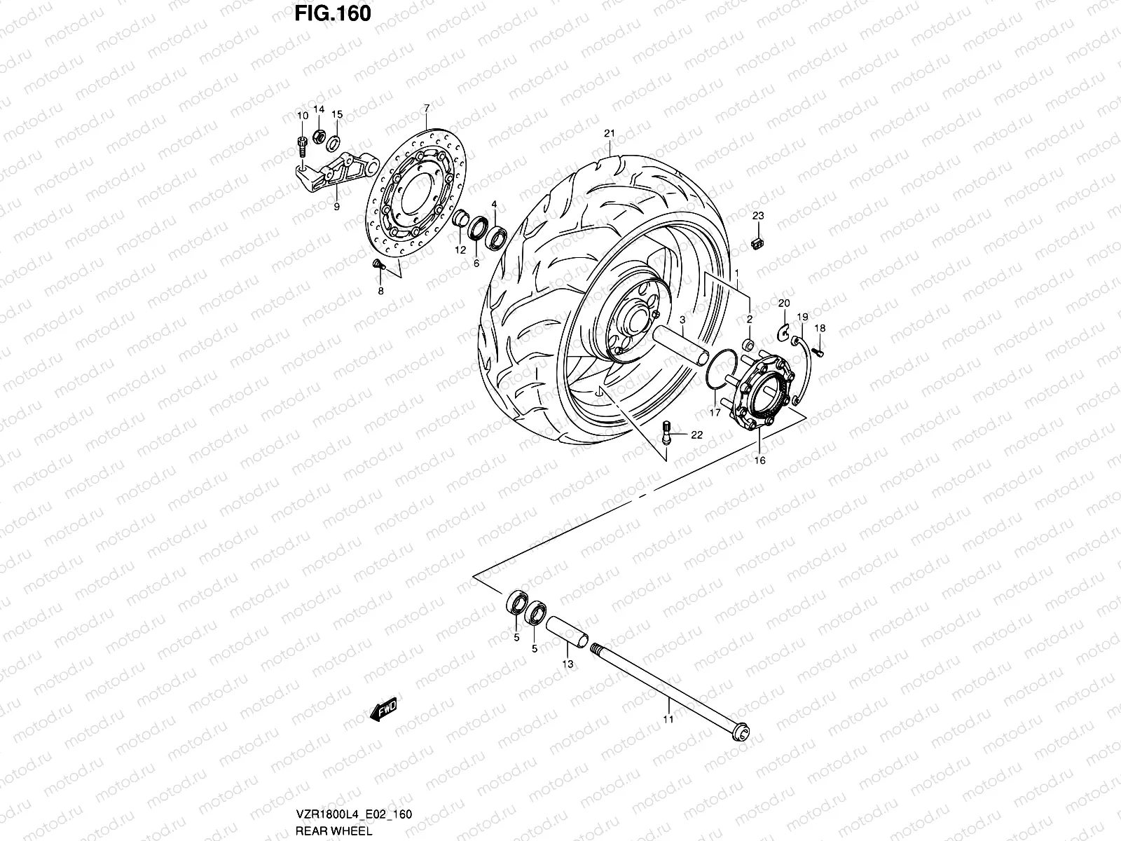 160 - REAR WHEEL (VZR1800ZL4 E19)
